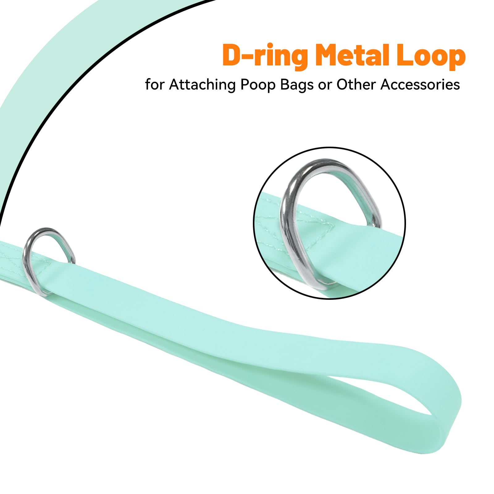 Kidding Pets Waterproof Dog Leash, 5/6 FT Durable Odor-Proof Dog Leashes with Strong Metal Hooks Fits Small Medium or Large Dogs