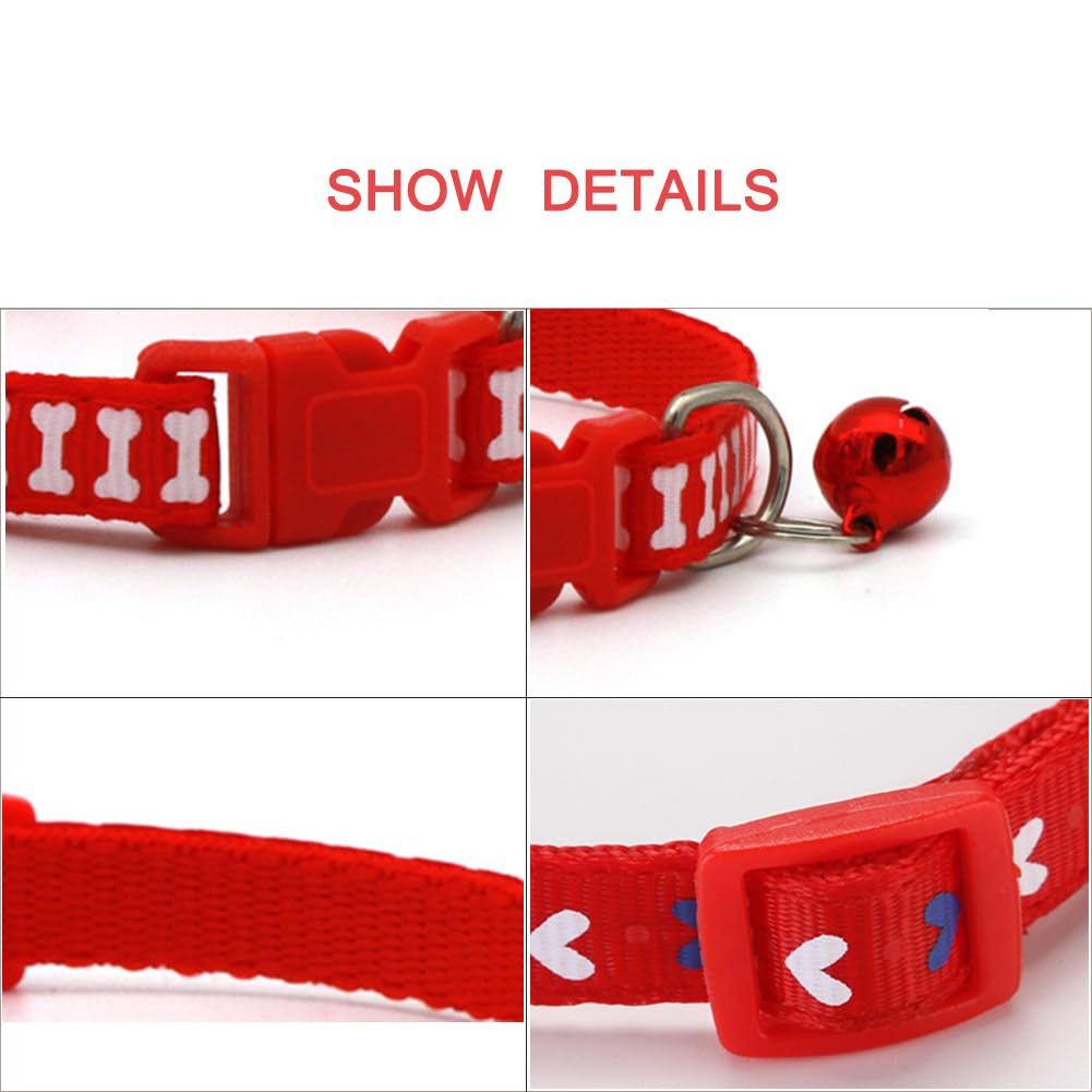 Pink Dog Collar With Bell, Soft Nylon Identification Cat Collars With Bells For Xxs Xs Small Tiny Little Pet Dogs Female Kitten