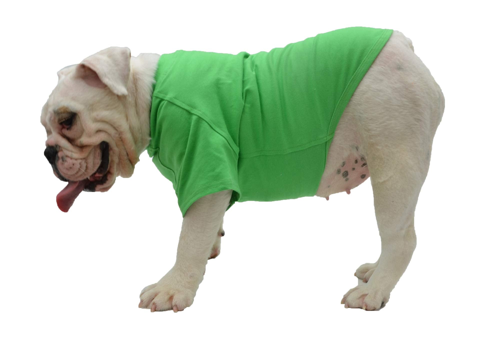 Lovelonglong Bulldog Clothes Dog Clothing Blank T-Shirt Tee Shirts For French Bulldog English Bulldog American Pit Bull Pugs 100% Cotton Skin Care Green B-L