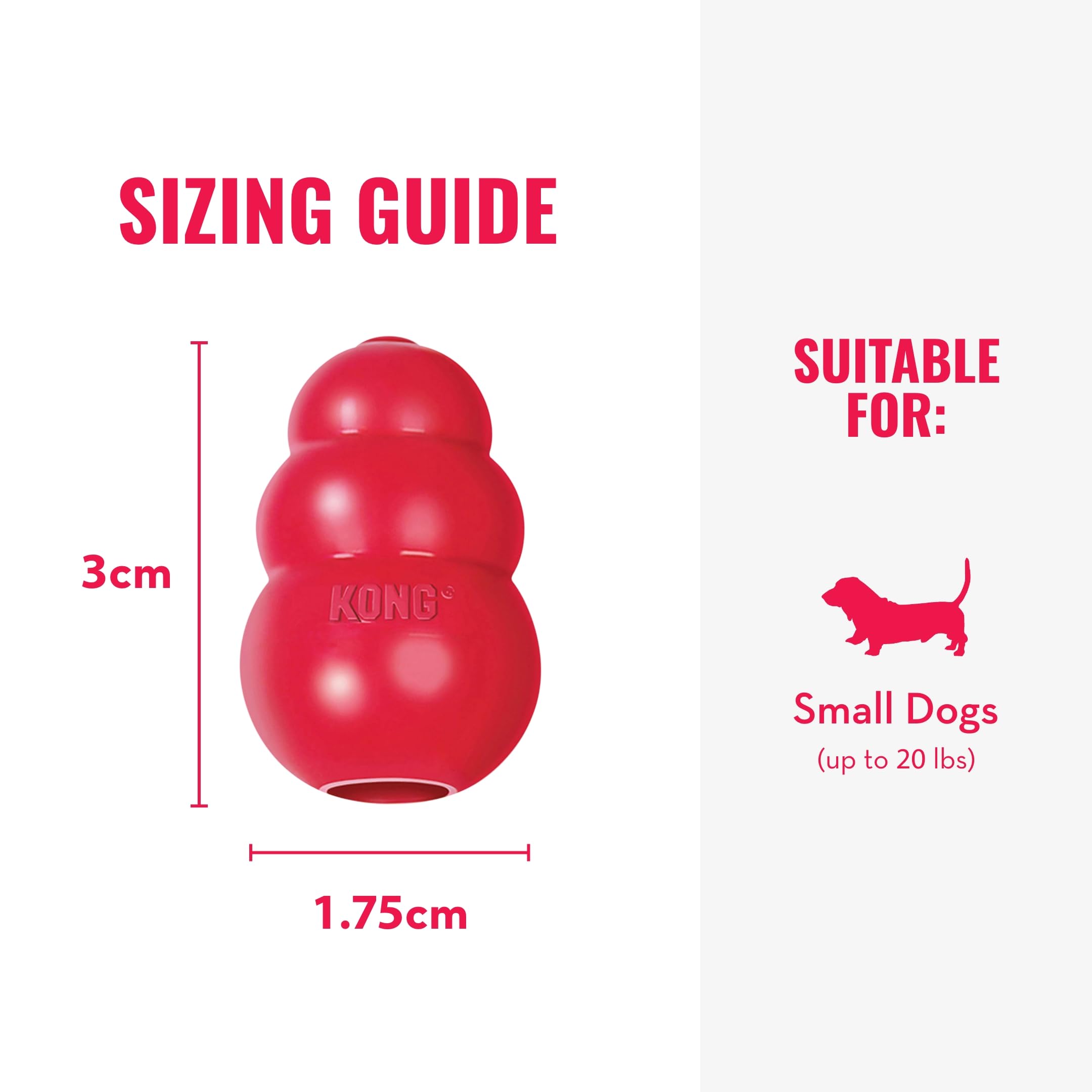 Kong Classic Stuffable Dog Toy - Fetch & Chew Toy For Dogs - Treat-Filling Capabilities & Erratic Bounce For Extended Play Time - Durable Natural Rubber Material - For Small Dogs