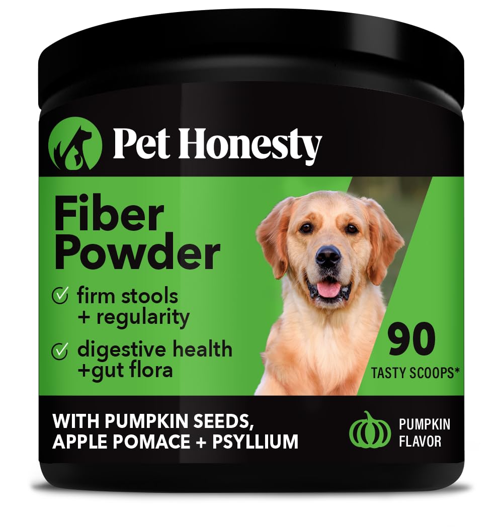 Pet Honesty Pumpkin Fiber Powder Supplement for Dogs - All Natural Dog Probiotic with Psyllium Husk, Pumpkin Seeds and Apple Pec