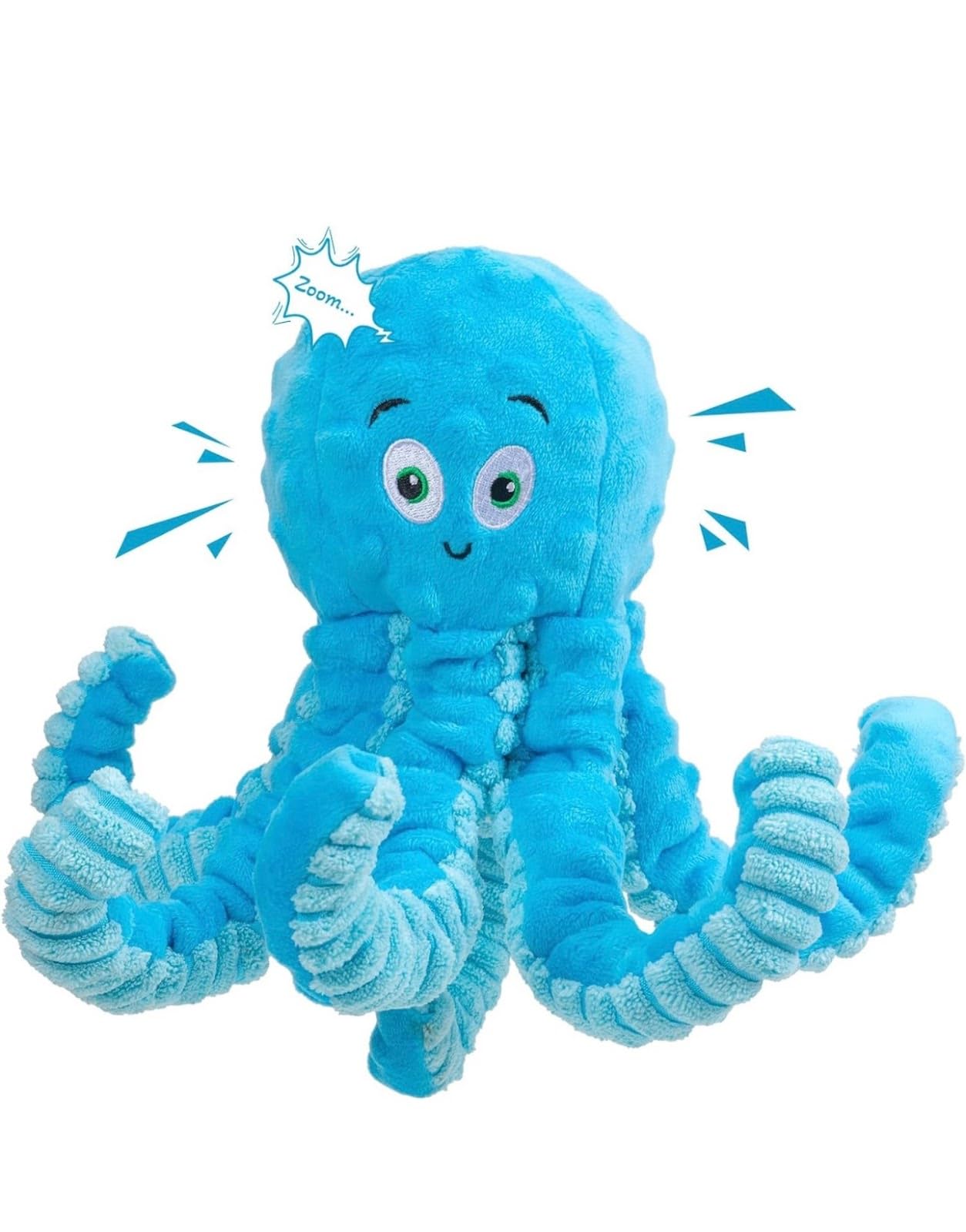 Wishstore Dog Squeaky Toys Octopus -Tough Plush For Large Medium & Small Dog Toys (Blue)