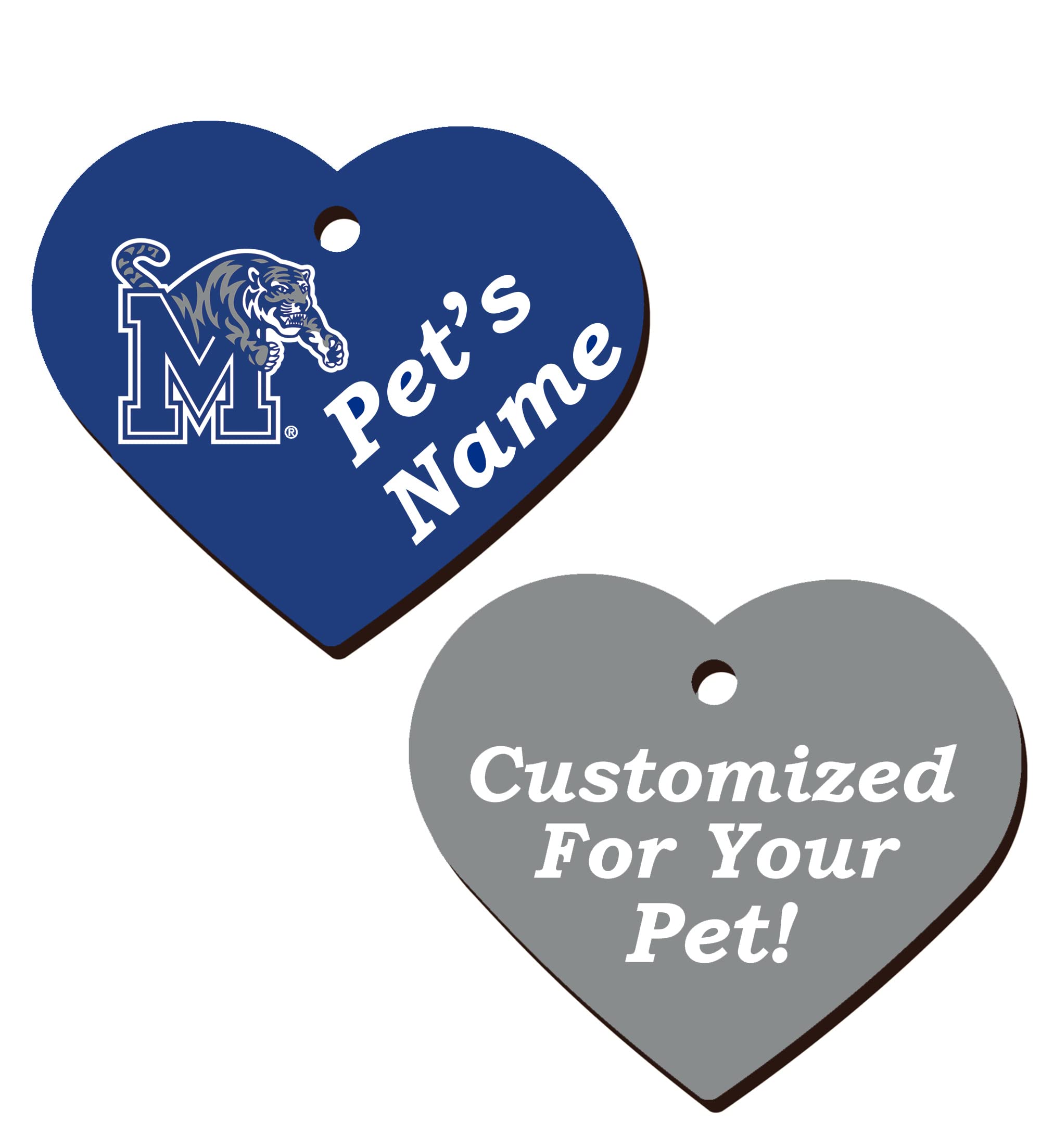 Ncaa Officially Licensed 2-Sided Pet Id Tag For Dogs & Cats Personalized For Your Pet (Memphis)