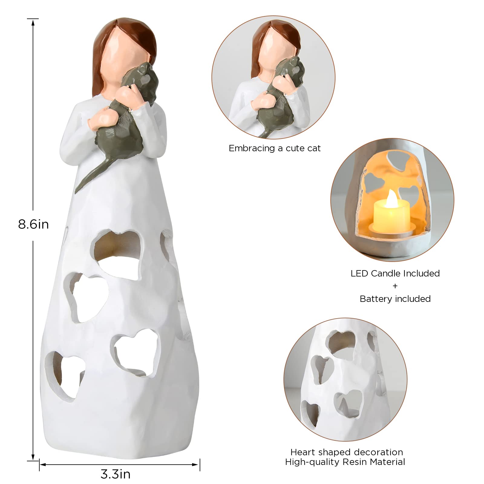 Kyoryuger Cat Mom Memorial Statue Memorial Gifts For Loss Of Cat Loss Sympathy Gift, Remembrance, Bereavement Gifts