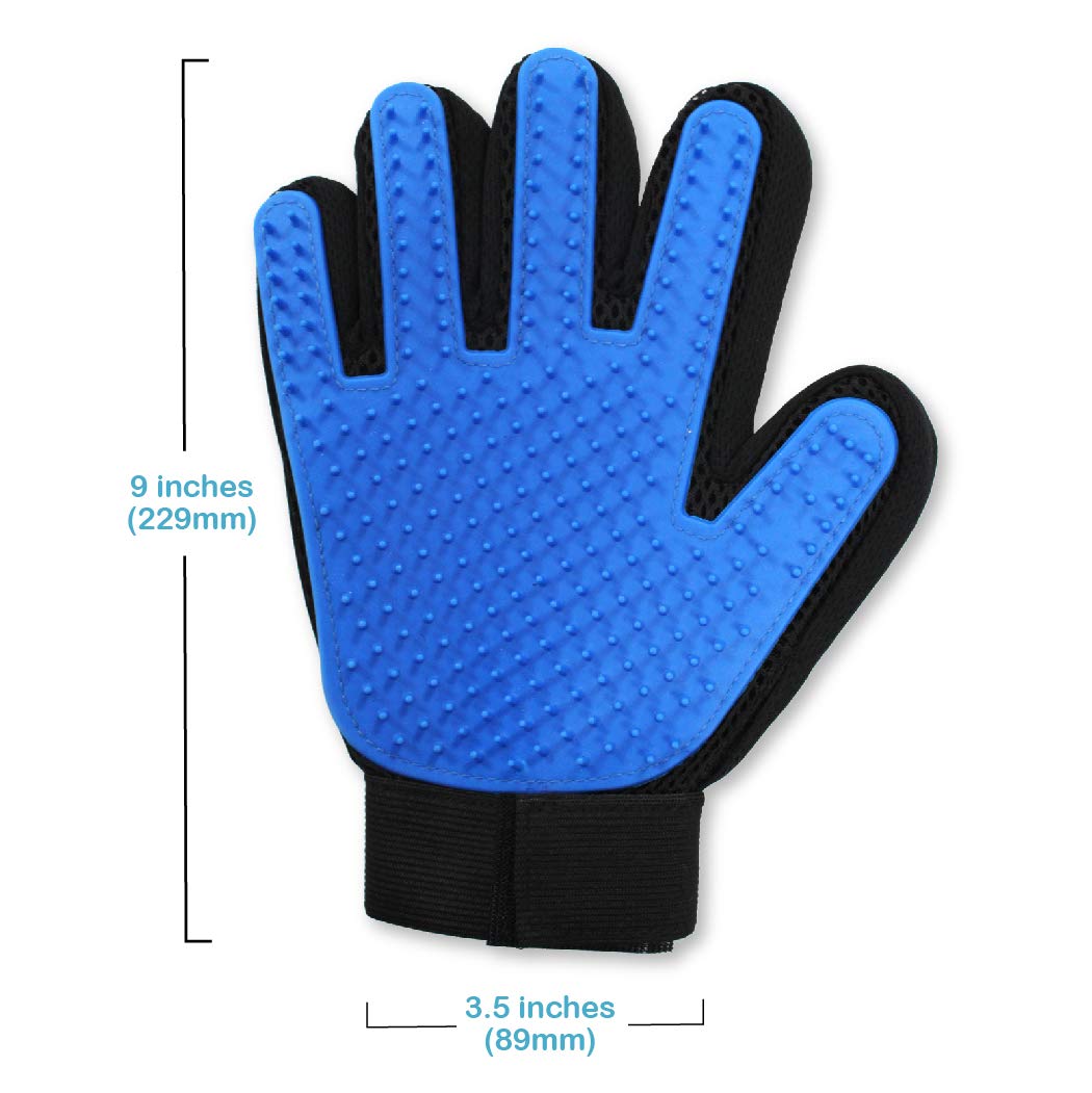 Pets First Dog Grooming Gloves Best Professional Deshedding, Brushing, Cleaning Mitt Tool for Small, Medium or Large Dogs & Cats