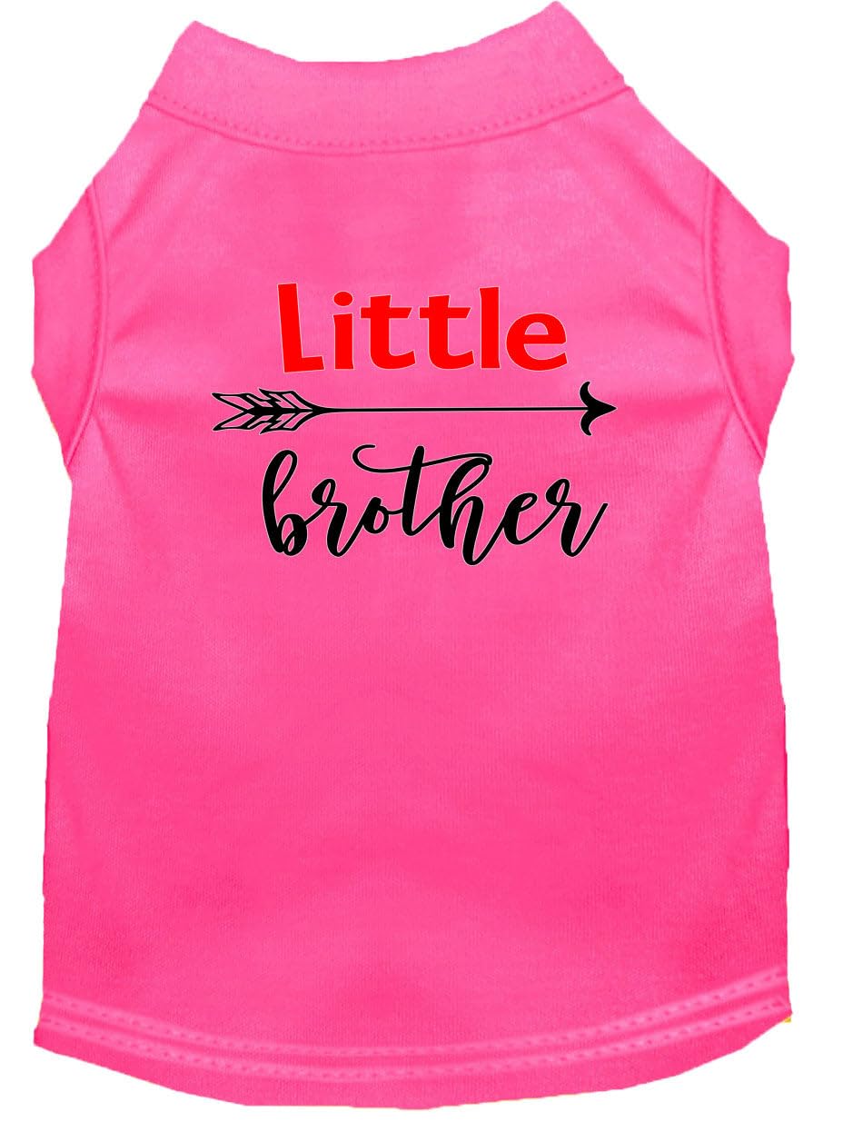 Pet Dog & Cat Shirt Screen Printed, "Little Brother" Bright Pink XS (0-3 lbs.)