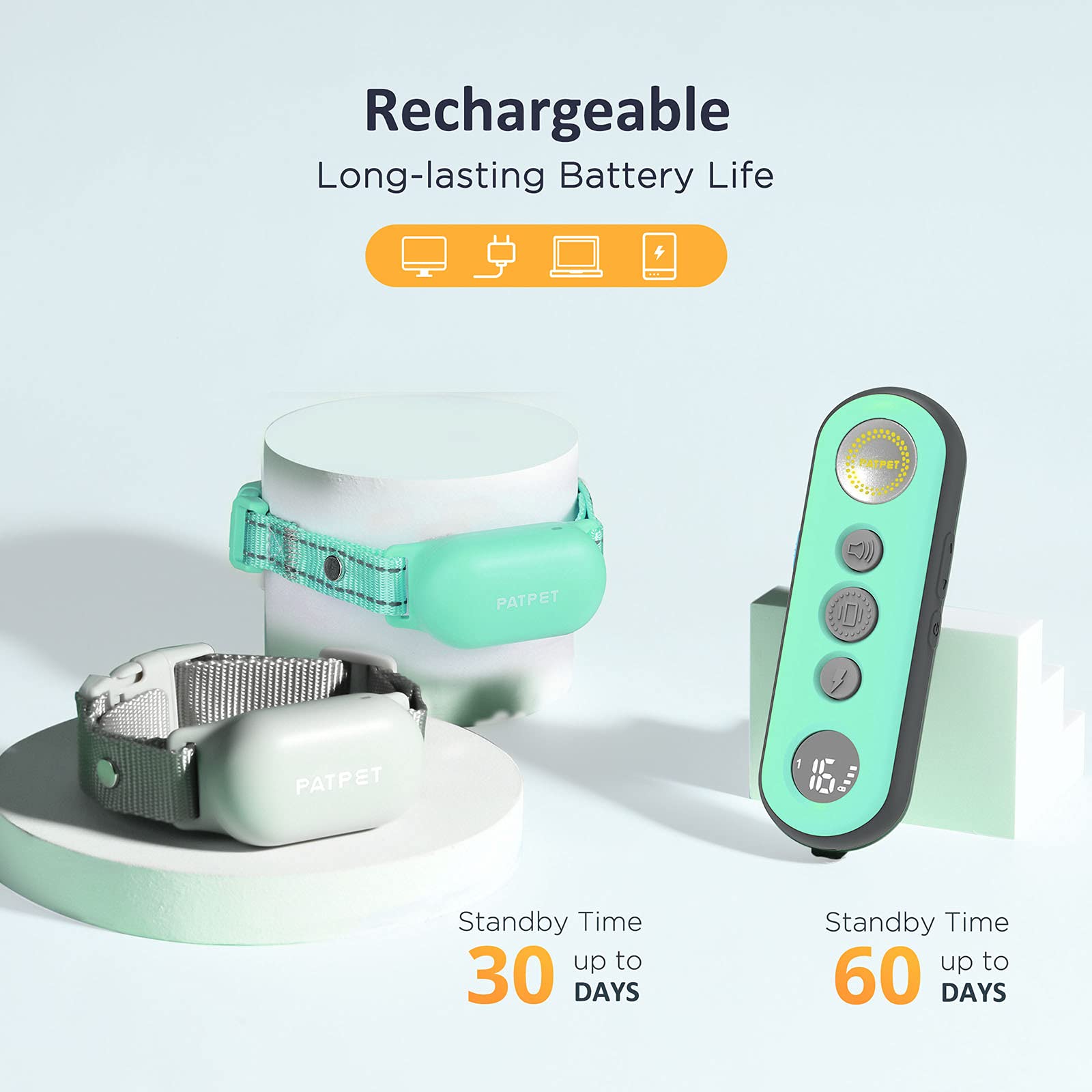 Patpet Shock Collar For Dogs(10-120Lbs), 4000Ft Rechargeable Ipx7 Waterproof Training Collar With Remote For 2 Dogs- Electric Do