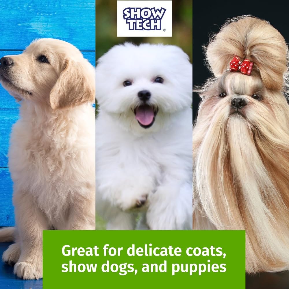 Show Tech Tuffer Than Tangles Slicker Brush For Dog Grooming With Long, Firm Pins, Medium Size, Perfect For Doodle Breeds, Angled Pins For Dematting, Remove Undercoat, Comfort Grip Handle