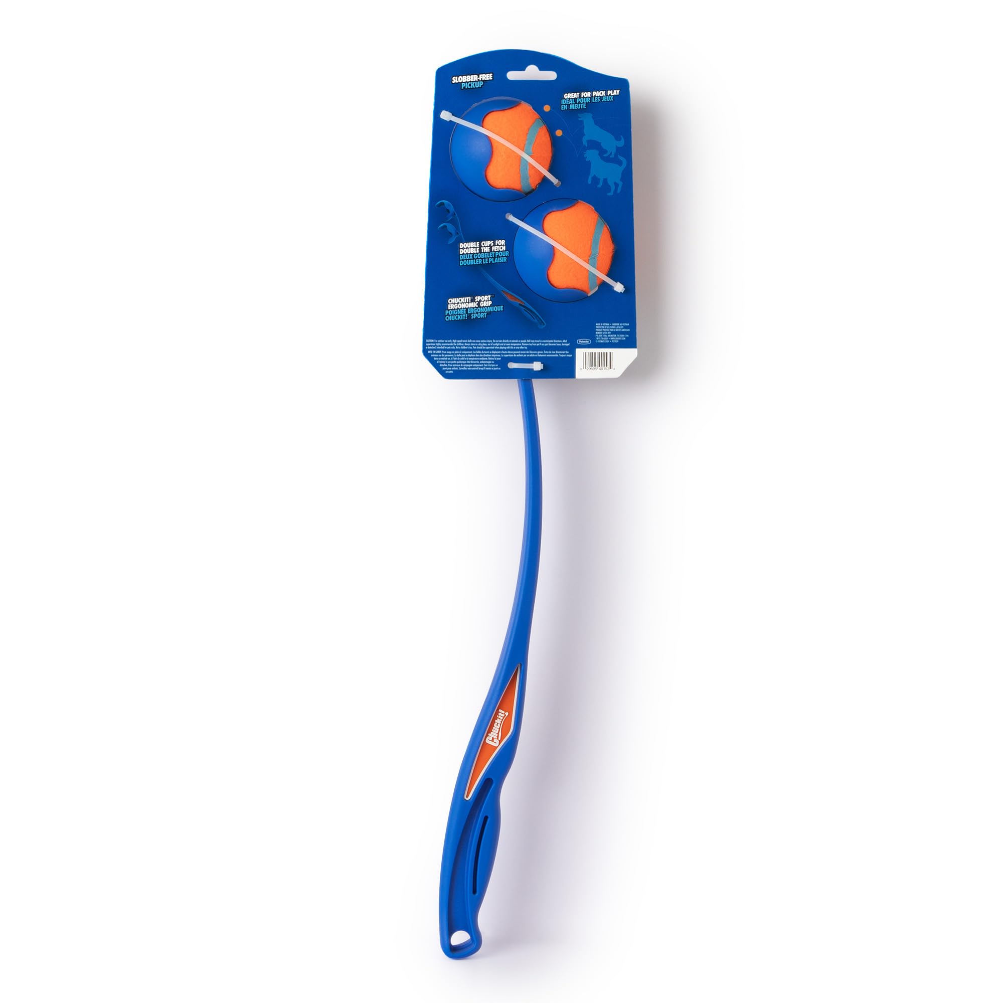 Chuckit! The Duo 22M Double Launcher Dog Toy, 22'' Length, Includes 2 Medium Tennis Balls (2.5'') Size Medium For Breeds 20-60Lb