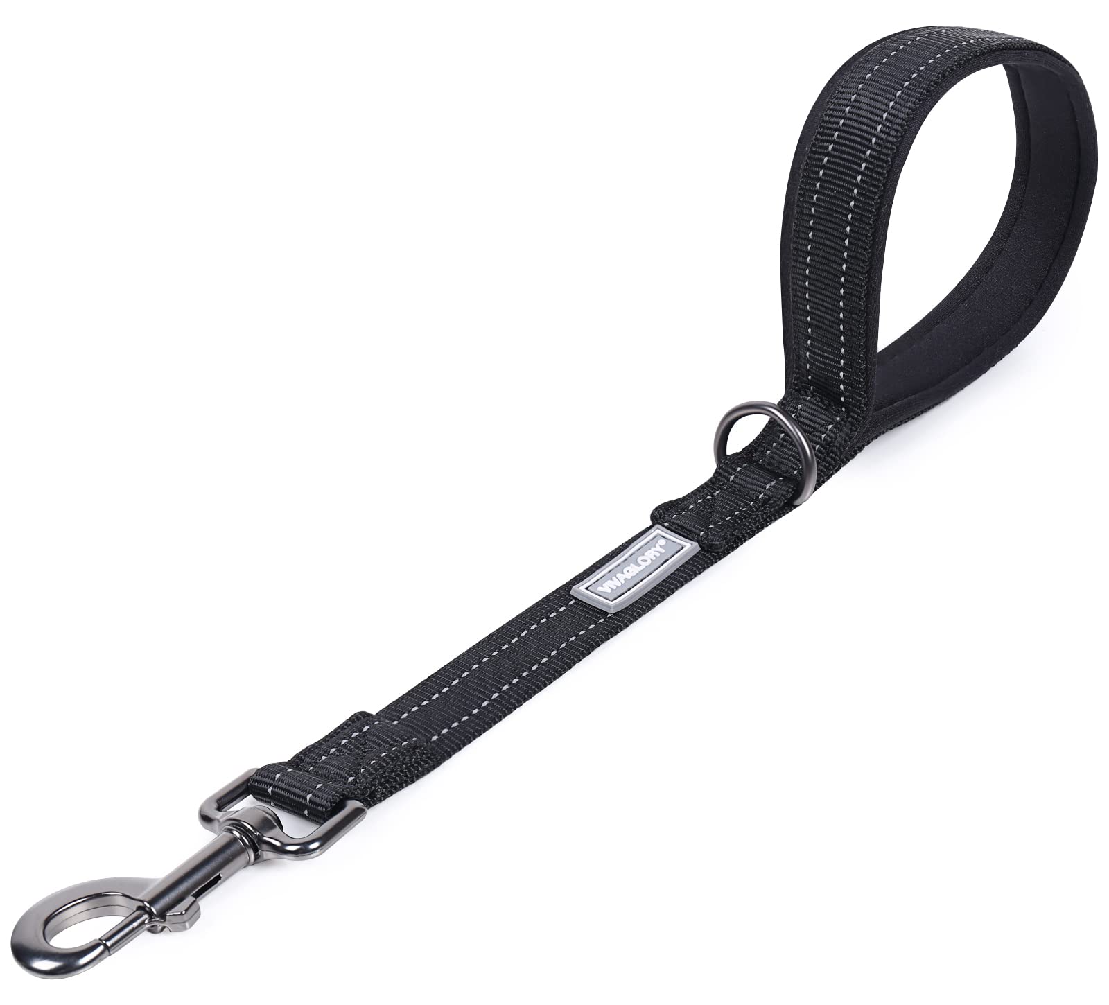 Vivaglory Short Dog Leash For Medium & Large Dogs, 18Inch, Black