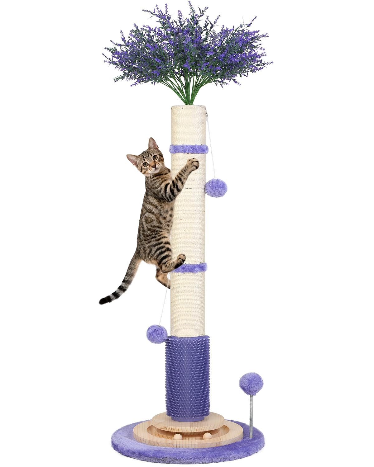 Cat Scratching Post for Indoor Large Adults,45 Tall Vertical Cat Scratcher with 3.5Inch Diameter Sisal Post for Protect Furnit