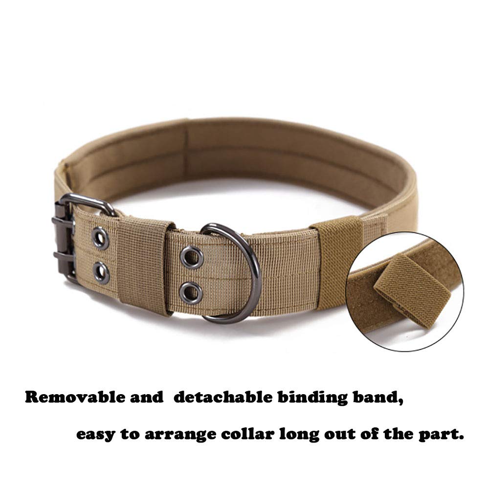 Love Dream Tactical Dog Collar, Adjustable Military Dog Collar with Metal D Ring and Buckle Heavy Duty Nylon Training Dog Collar