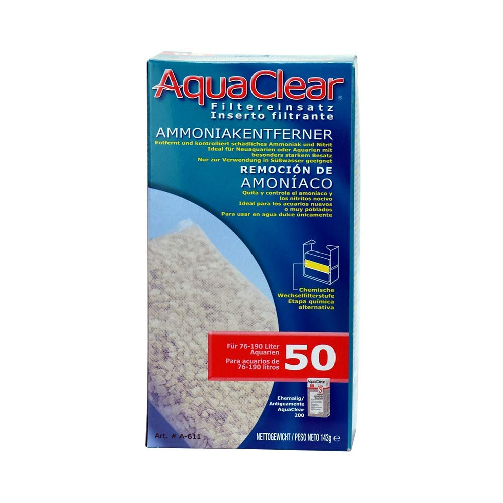AquaClear AquaClear 50 Ammonia Remover Inserts, Aquarium Filter Media, Model A611, 1 Pack, White
