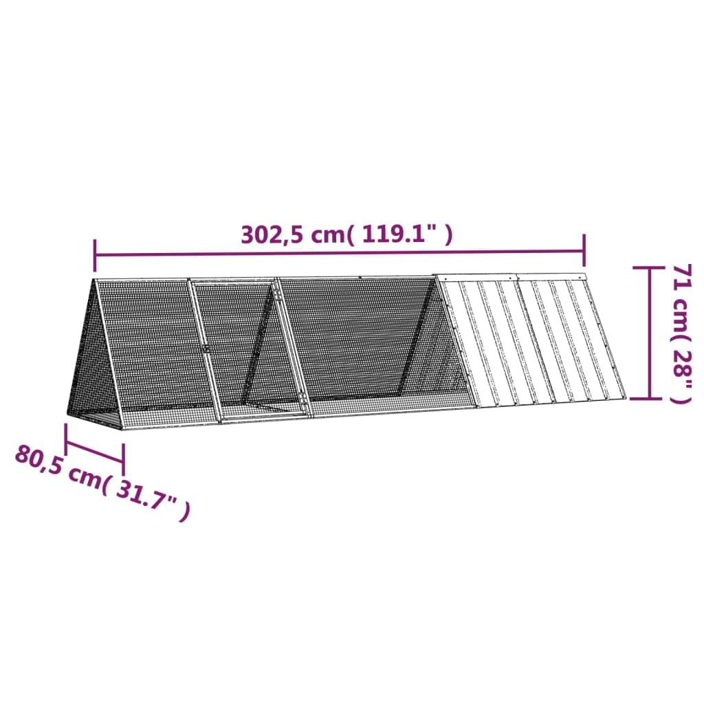 vidaXL Rabbit Cage, Rabbit Hutch House Garden Small Animal Cage, Rabbit Run for Outdoor Backyard Farm Use, Rabbits Habitat Cage,