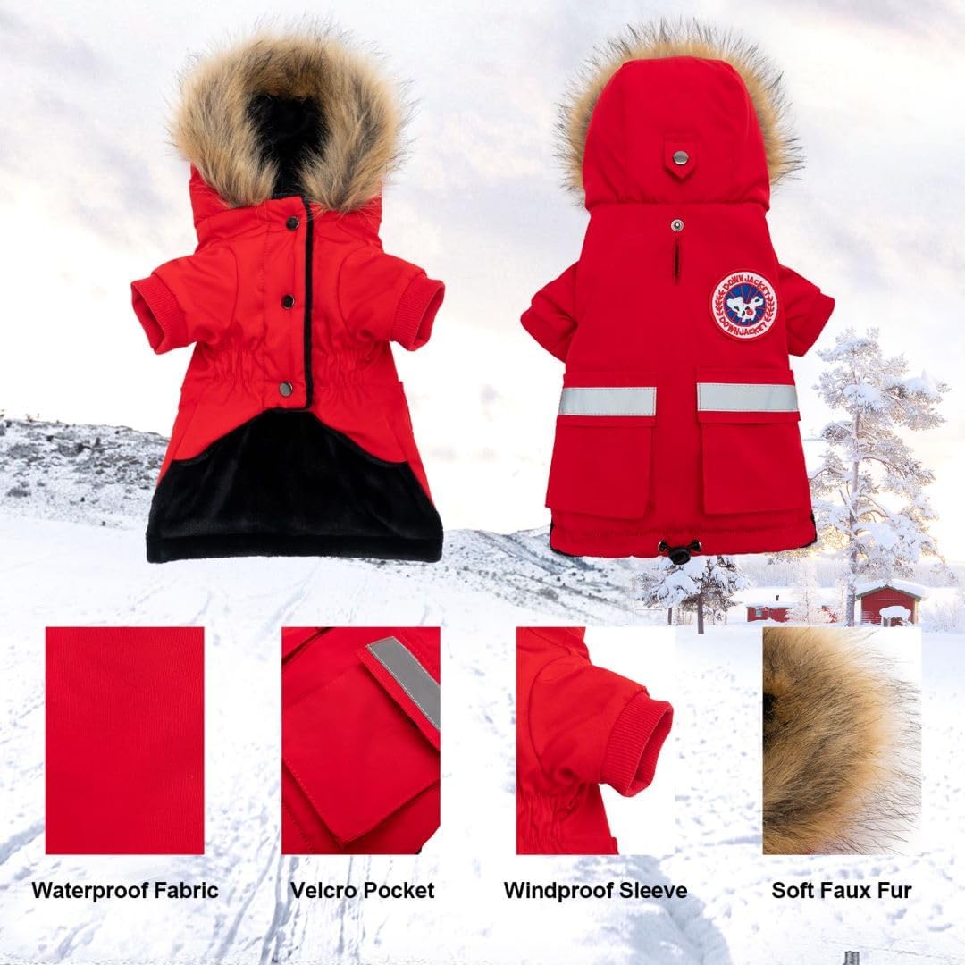PINA Dog Coats for Small Dogs, Waterproof Dog Jacket, Dog Winter Coat Jacket, Warm Dog Cold Weather Coats, Windproof Reflective