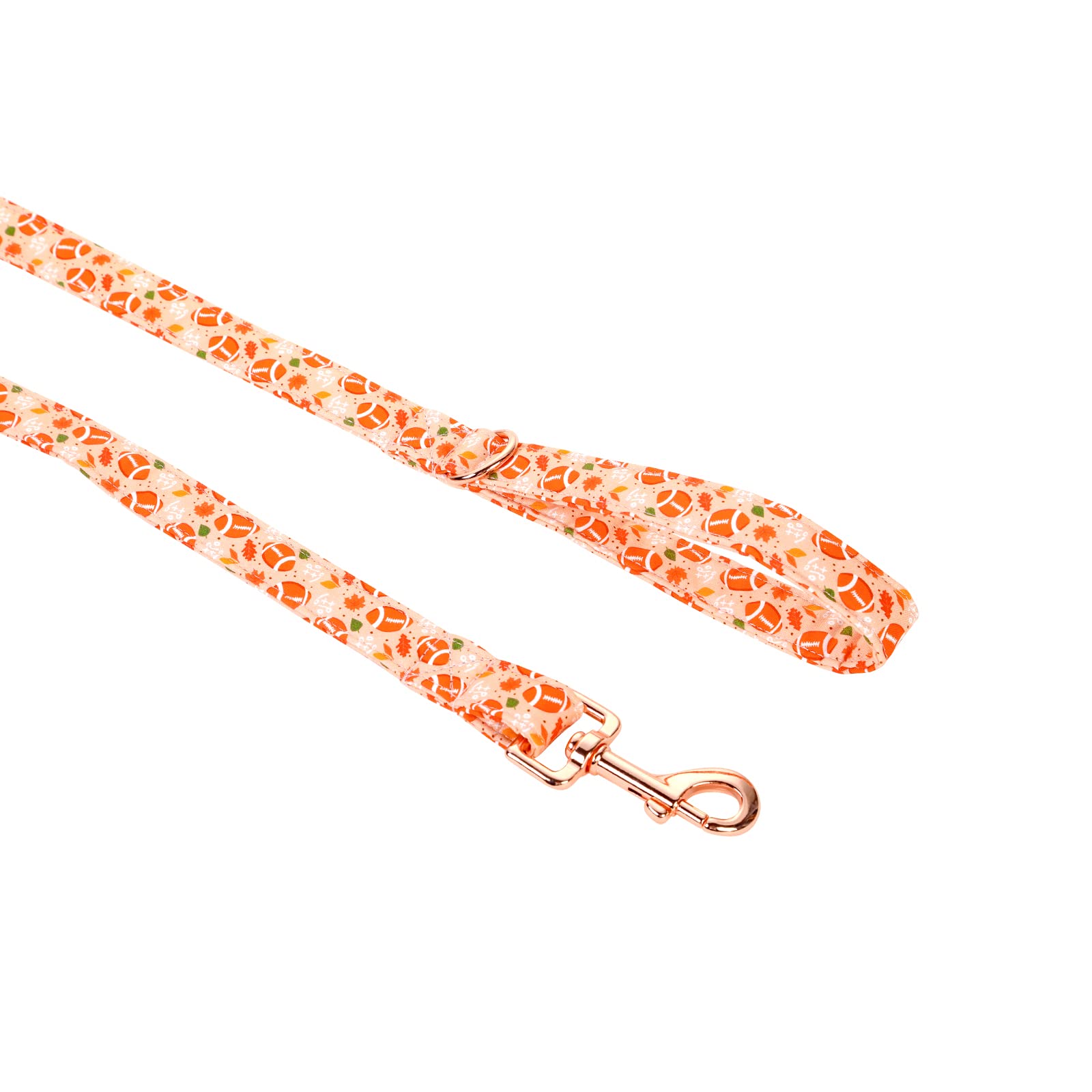 Babole Pet Fall Dog Leash - Durable Handmade Leashes With Soft Handle, Manual, Matching Orange Maple Leafs Football Collars For