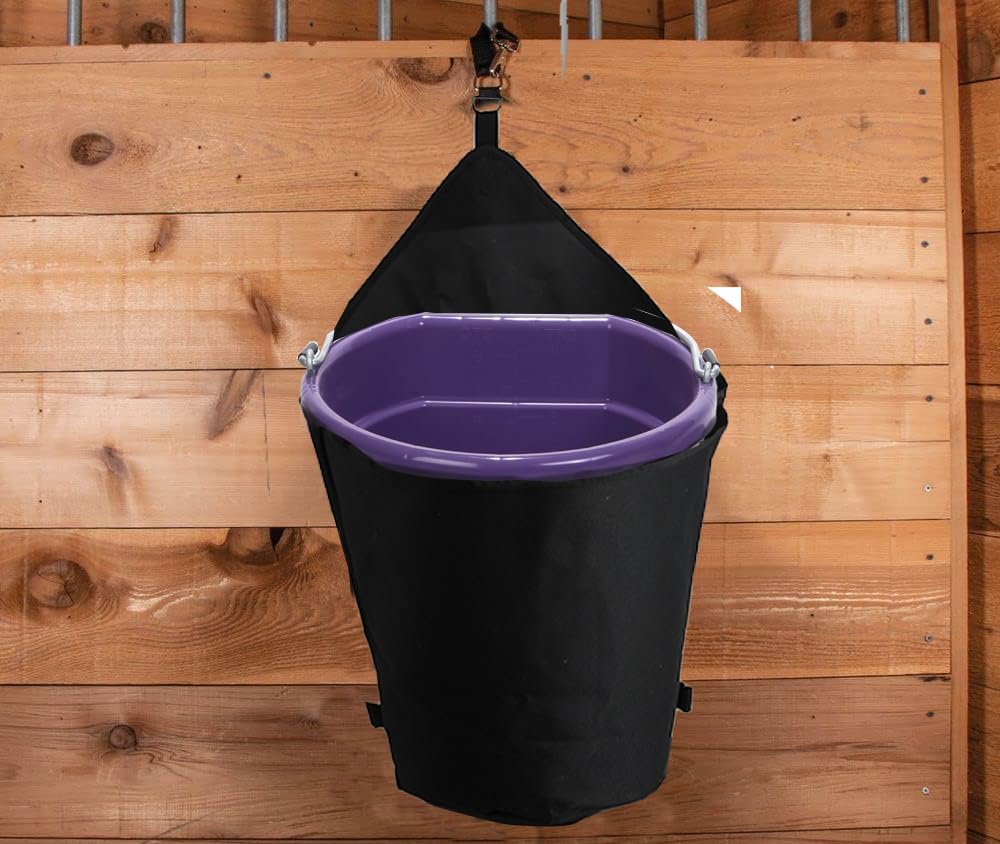 HDYEGY 3Pcs Horse Feed Bag Trailer Bucket Bag Hanging Bucket Holder for 5 Gallon Water Bucket,1600D Oxford Horse Trailer Organiz