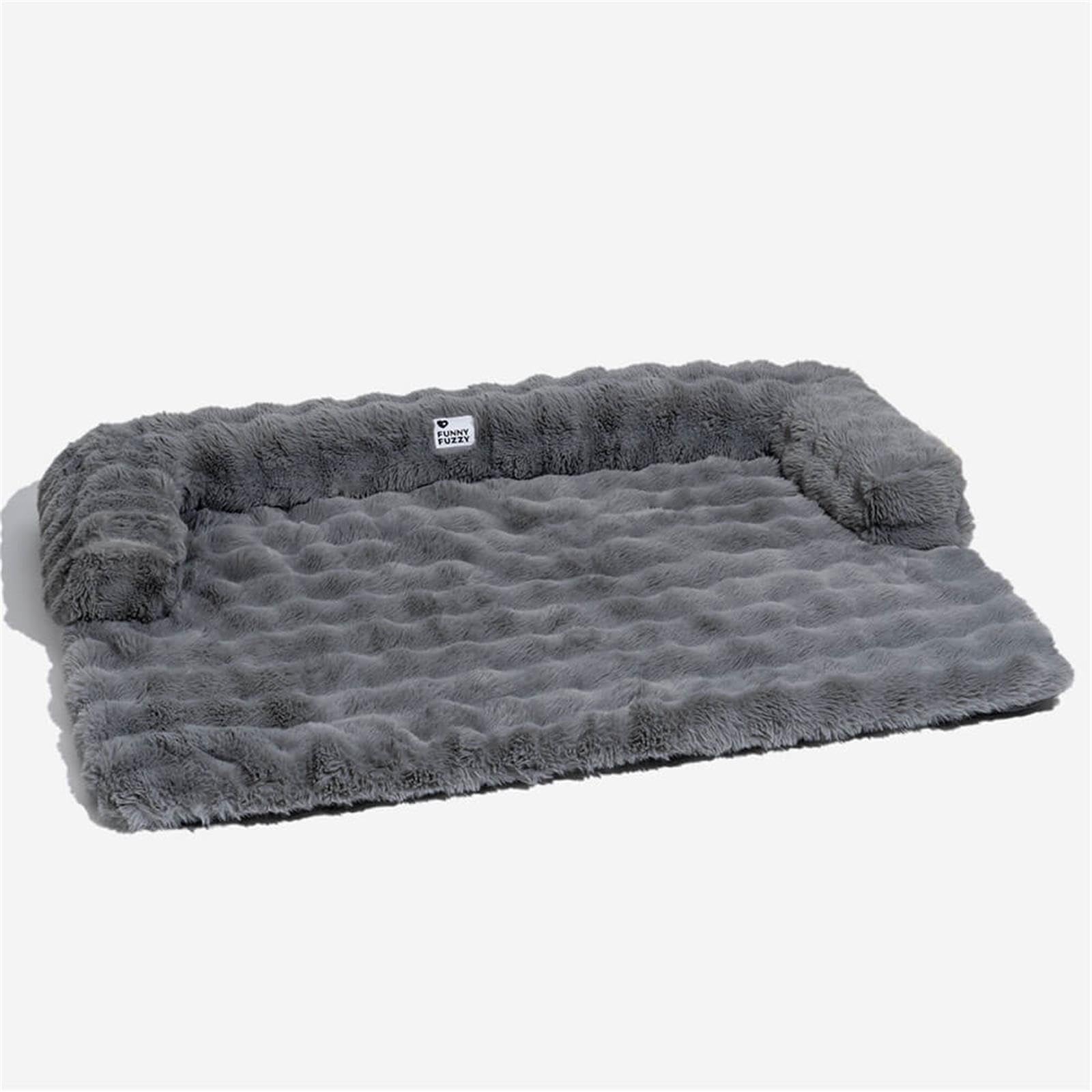 FUNNYFUZZY Calming Dog Bed Mat, Fluffy Fuzzy Couch Cover for Sofa, Furniture Protector with Removable Washable Cover for Small D
