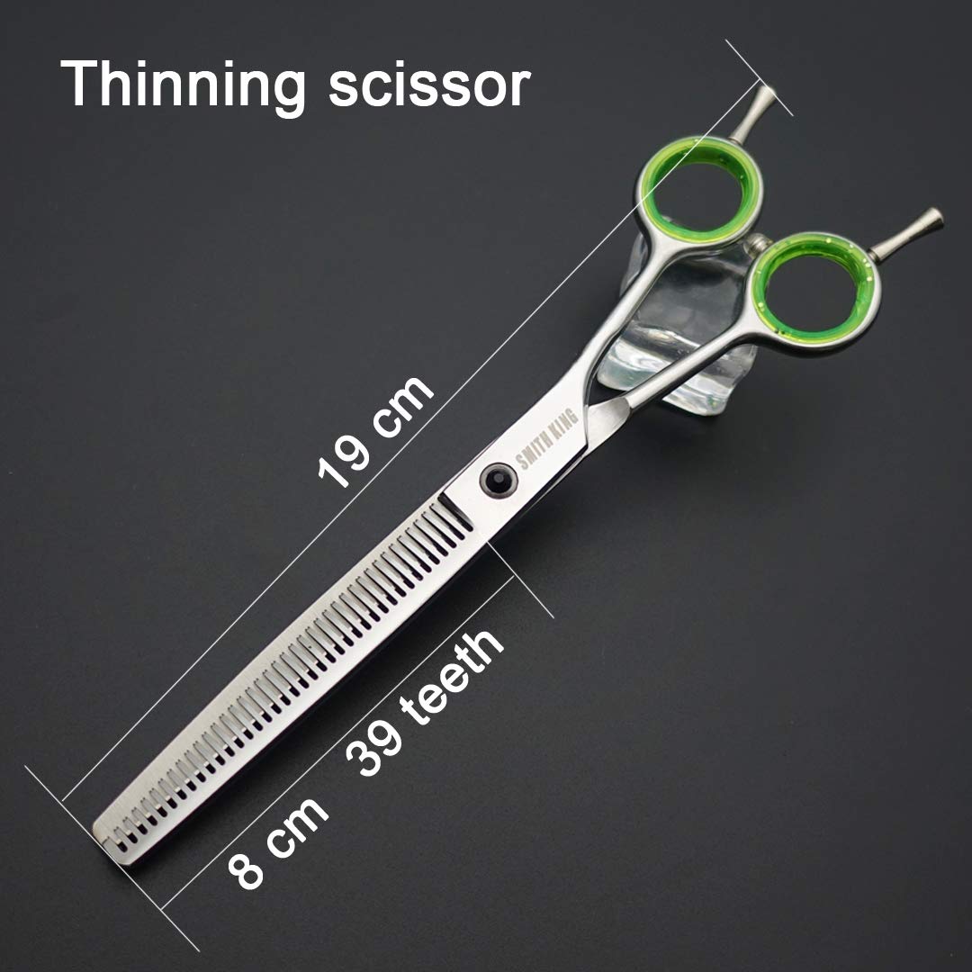 7.0 Inches Professional Dog Grooming Scissors Set Straight & Thinning & Curved & Chunkers & Comb 5Pcs In 1 Set For Left-Handed & Right Handed