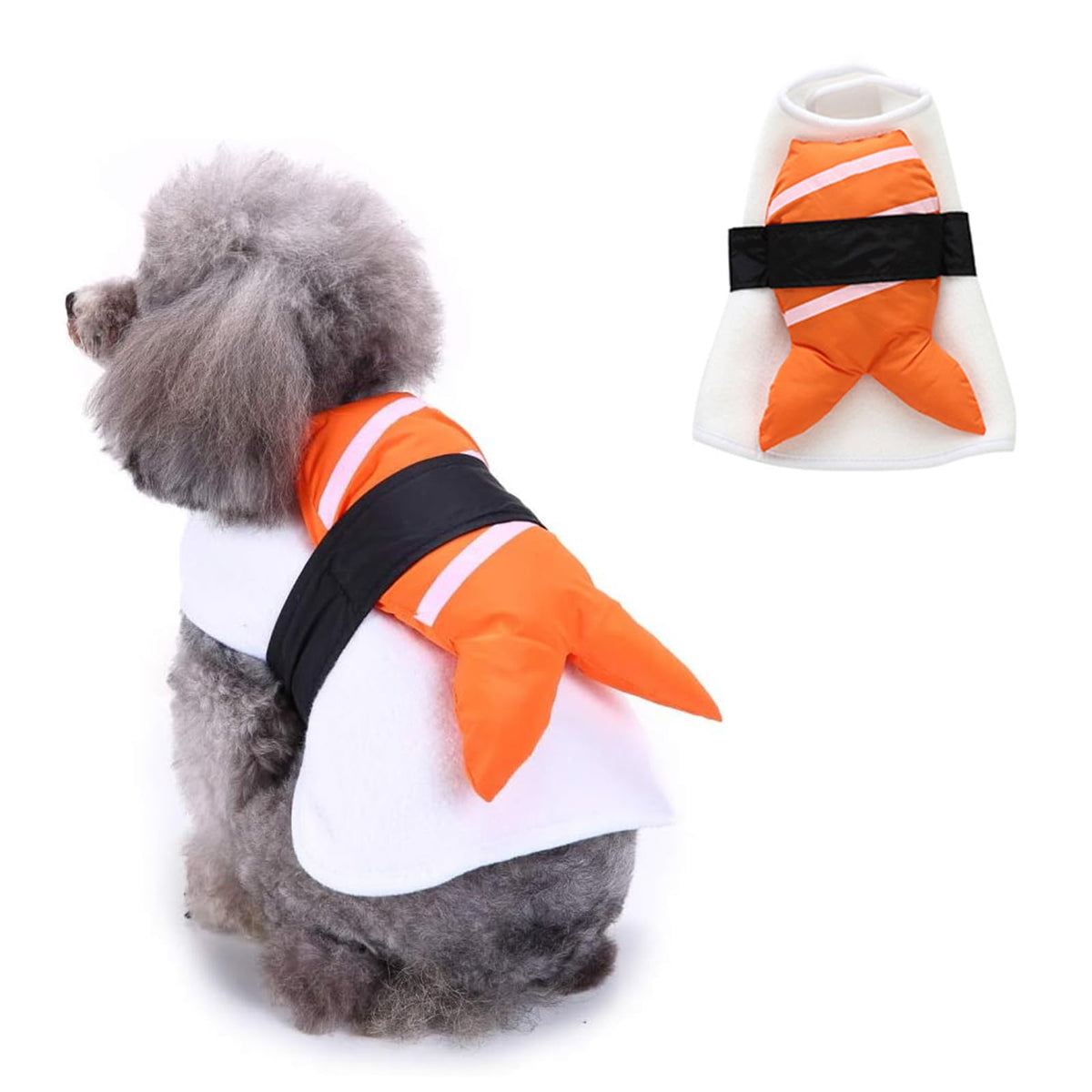 Sushi Dog Halloween Costume Fish Food Pet Costume, Cat Puppy Halloween Costume For Small Medium Dogs Pet Apparel, Funny Dog Outfits Cosplay Costume For Halloween Party Christmas Photo Props