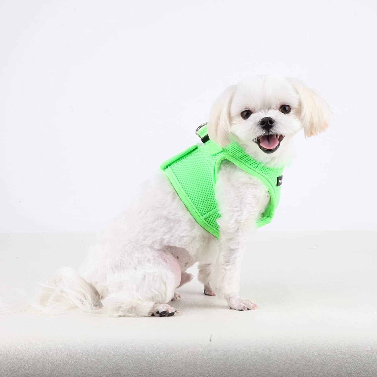 Puppia Neon Soft Vest Harness Step-in No Choke No Pull Walking Training for Small and Medium Dog, Green, X-Large