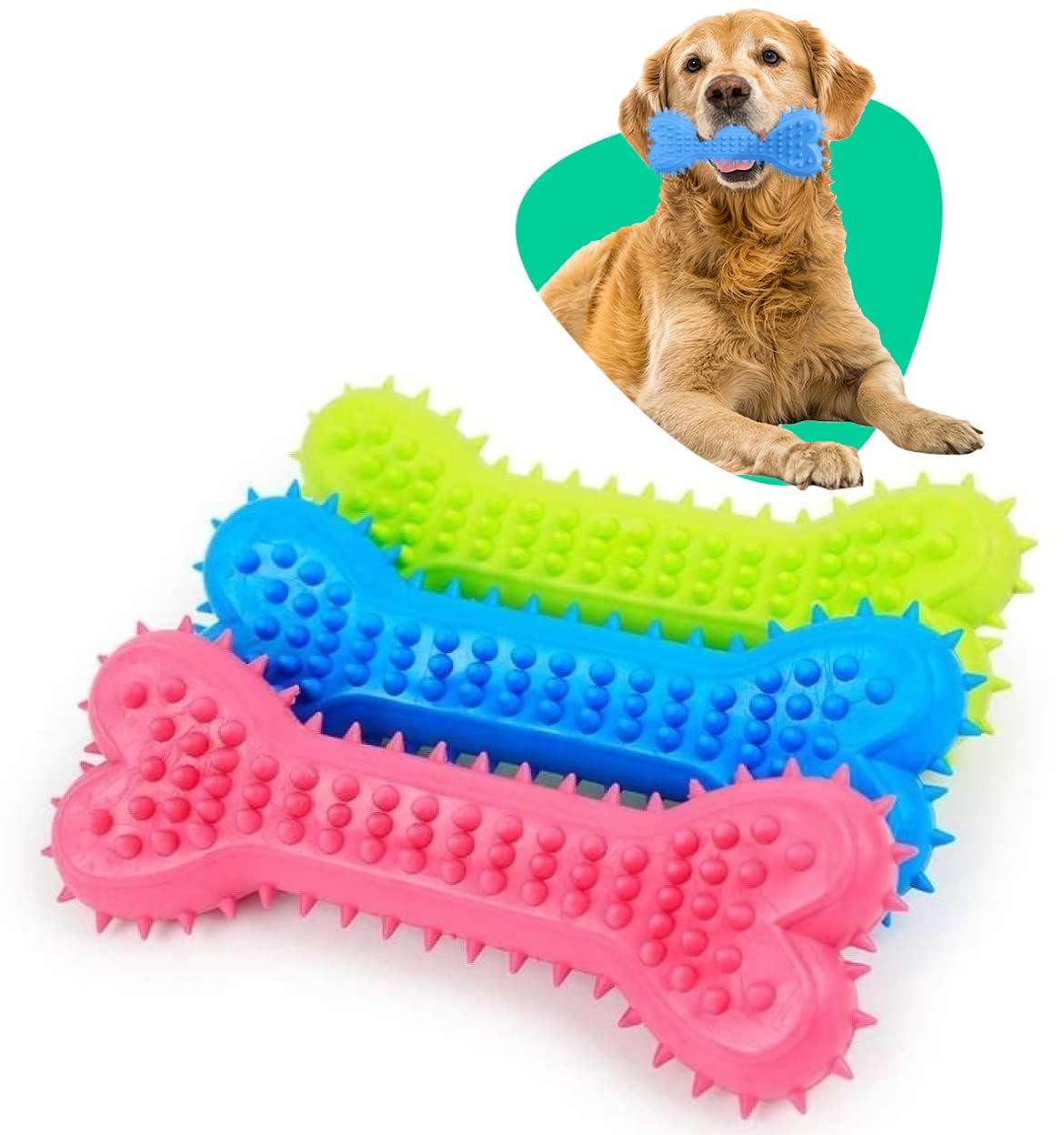 Woofy Non Toxic Spiky Strong And Extra Durable Teething Chew And Fetch Toy Ideal For Aggressive Chewers Dogs And Puppies  Multi