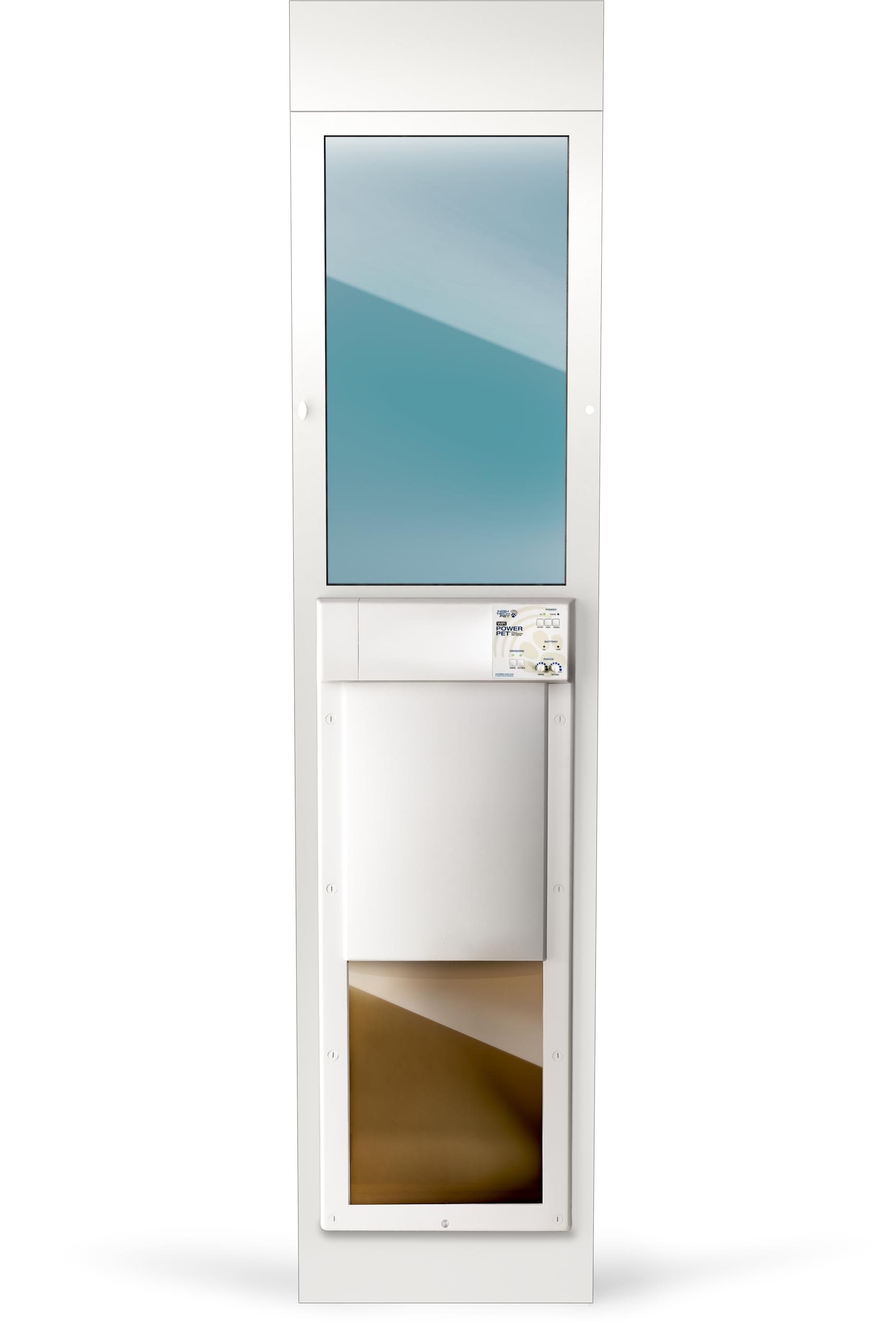 Power Pet Electronic Dog Door - High Tech Pet Wifi Electronic Pet Doors - Automatic Sliding E-Glass Electronic Dog Doors - Large