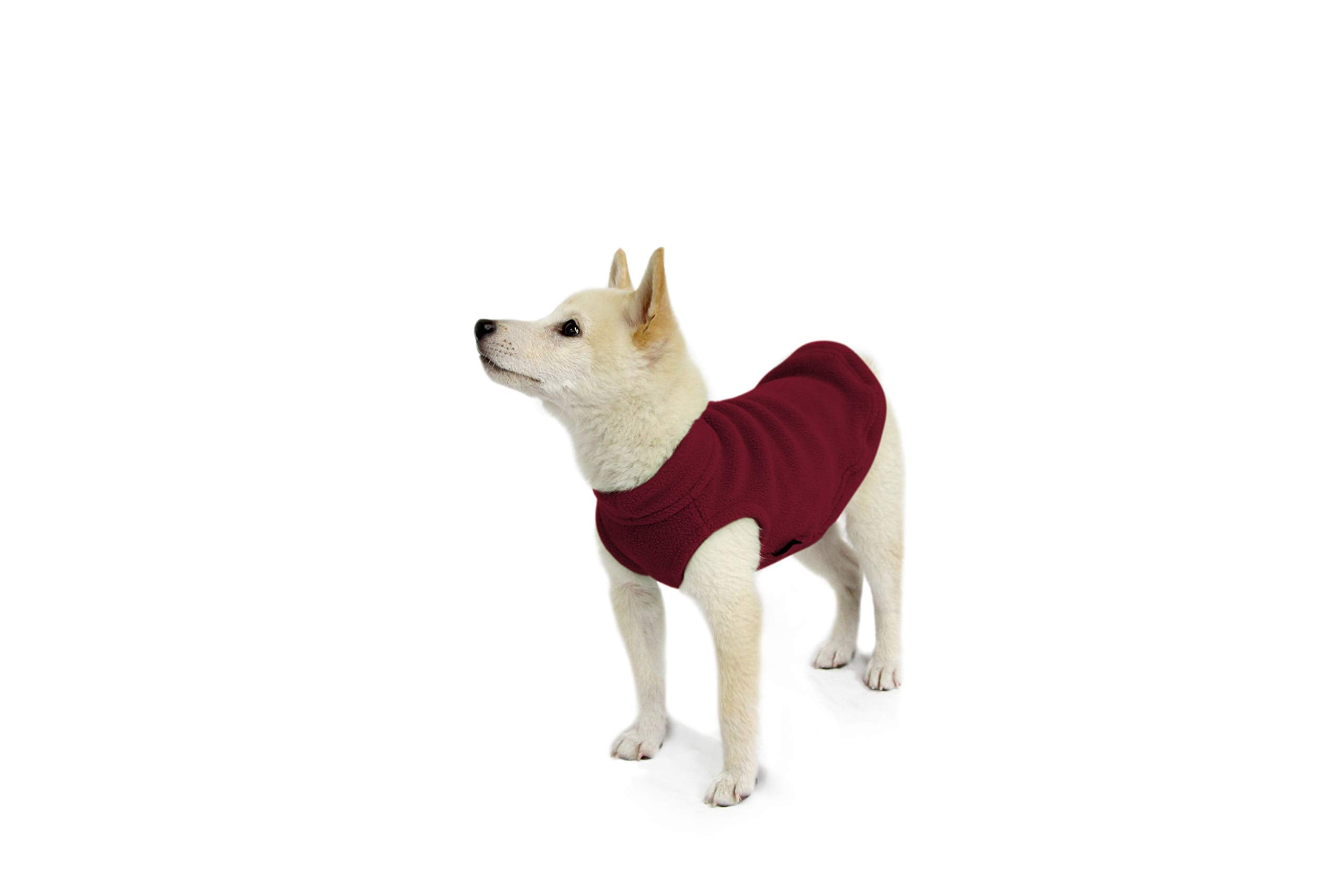 Gooby Stretch Fleece Vest Dog Sweater - Burgundy, Medium - Warm Pullover Fleece Dog Jacket - Winter Dog Clothes For Small Dogs Boy Or Girl - Dog Sweaters For Small Dogs To Dog Sweaters For Large Dogs