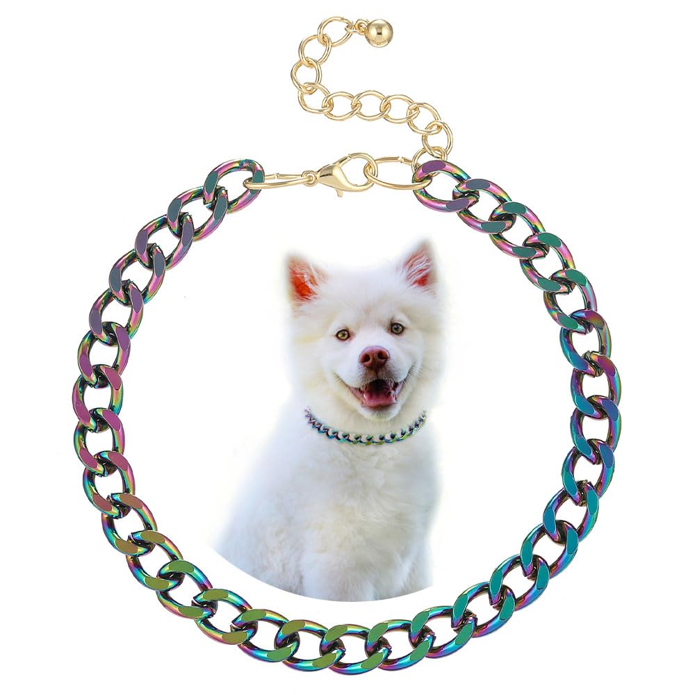 Madison Tyler Dog Chains Necklace | Adjustable Cuban Link Durable Dog Necklace | Cute Fashion Pet Collar | Light Metal Jewelry B