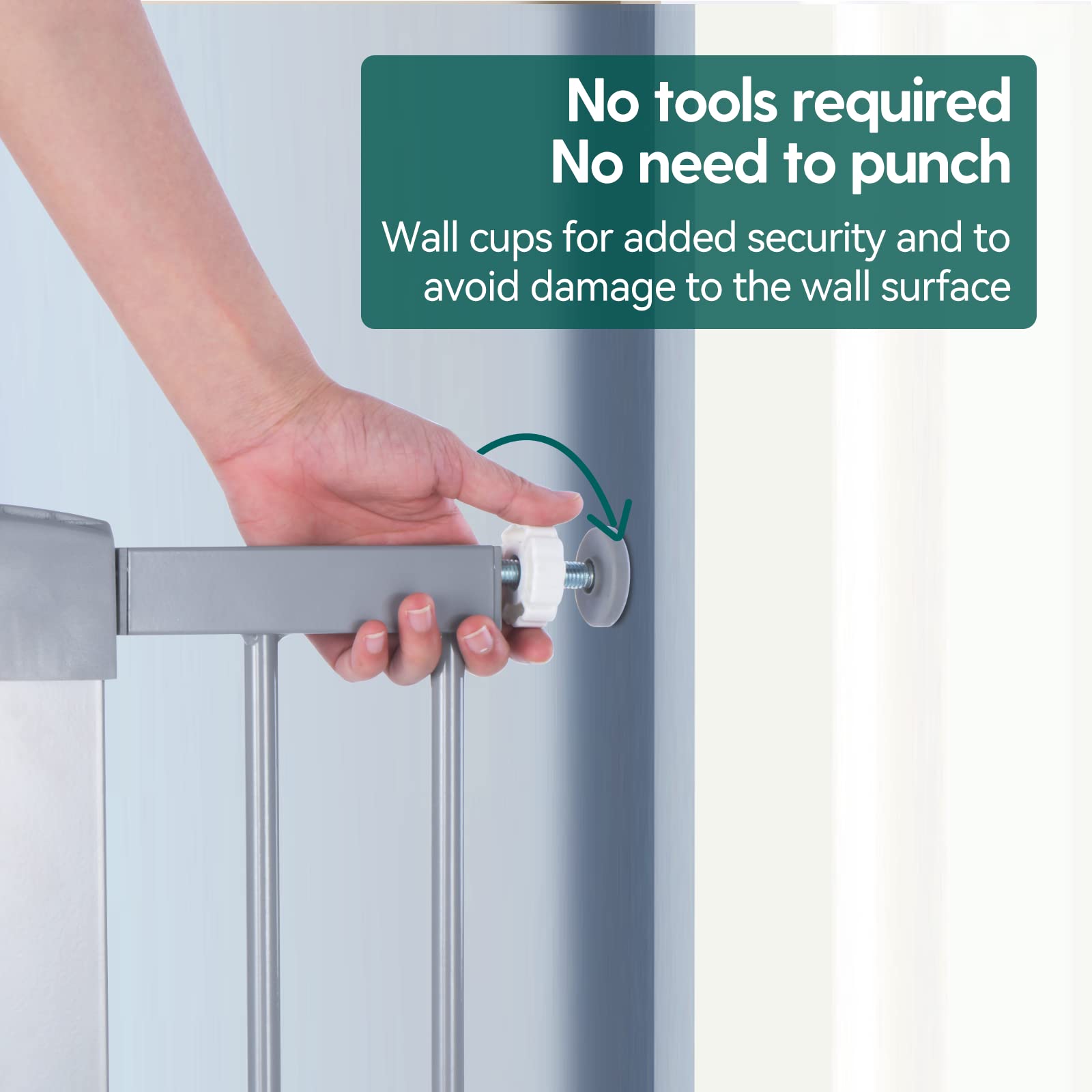 BABELIO M10 Pressure Gates Threaded Spindle Rods - Alloy Steel Accessory Screw Bolts Kit, White, Fits All Walk Thru Gates