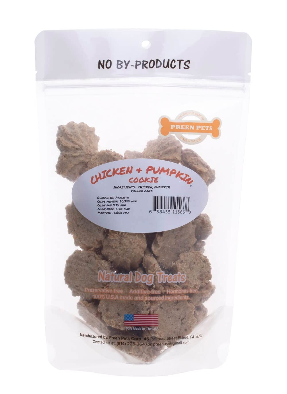 Preen Pets Chicken & Pumpkin Cookies Dog Treats (4 oz)