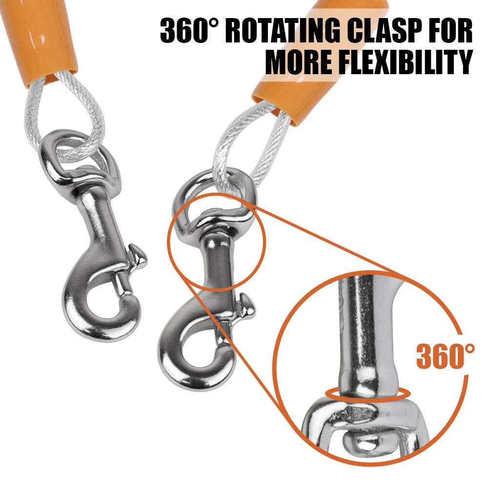 Bv Pet Reflective Tie Out Cable For Large Dog Up To 90 Pound, 25 Feet