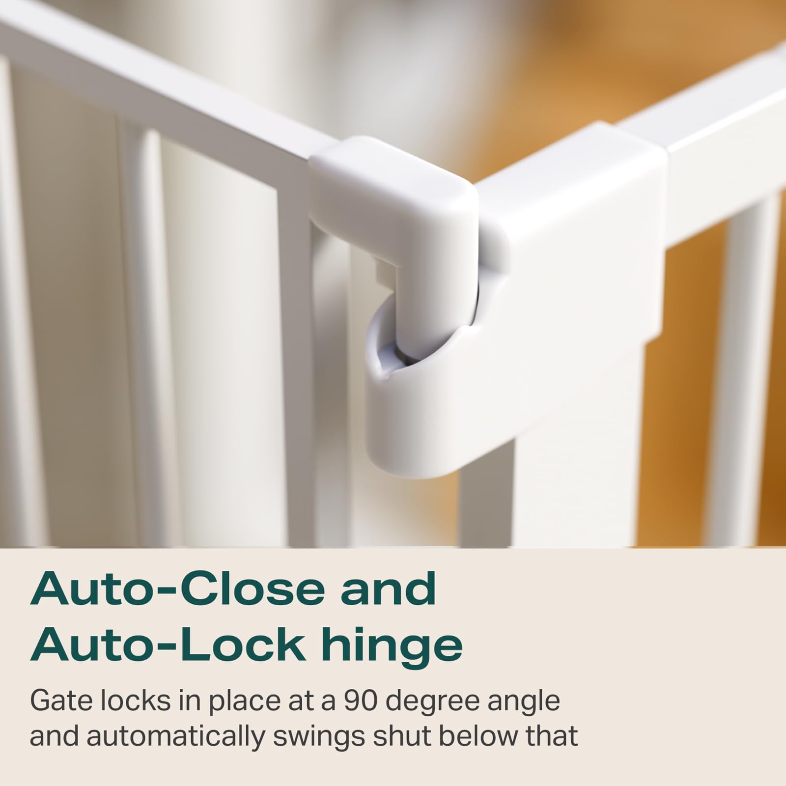 Cumbor 29.7-48' Baby Gate For Stairs, Mom'S Choice Awards Winner-Dog Gate For Doorways, Auto Close Safety Pet Gate For Dogs Indoor, Easy Install Pressure Mounted Child Gate With Walk Thru Door, White