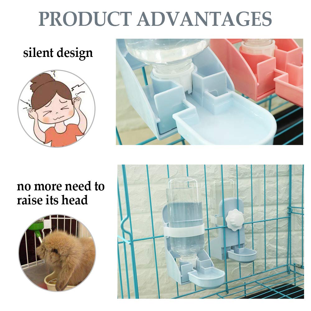 Kathson Rabbit Water Bottle, 17Oz Hanging Water Fountain Automatic Dispenser No Leak Waterfeeder For Bunny Chinchilla Guinea Pig