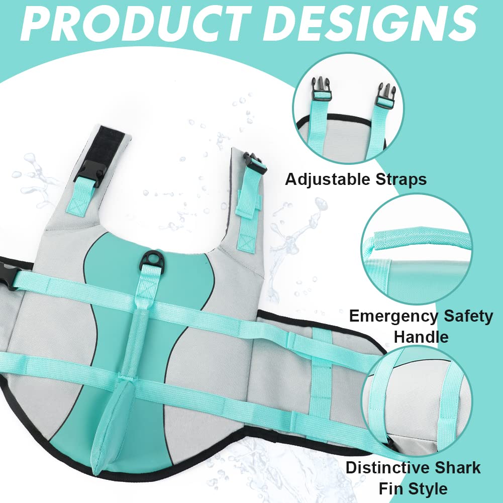 Emust Dog Life Vests, Dog Life Preserver For Swimming, Boat, Pool, Ripstop Pet Water Vest With High Buoyancy And Lift Handle For