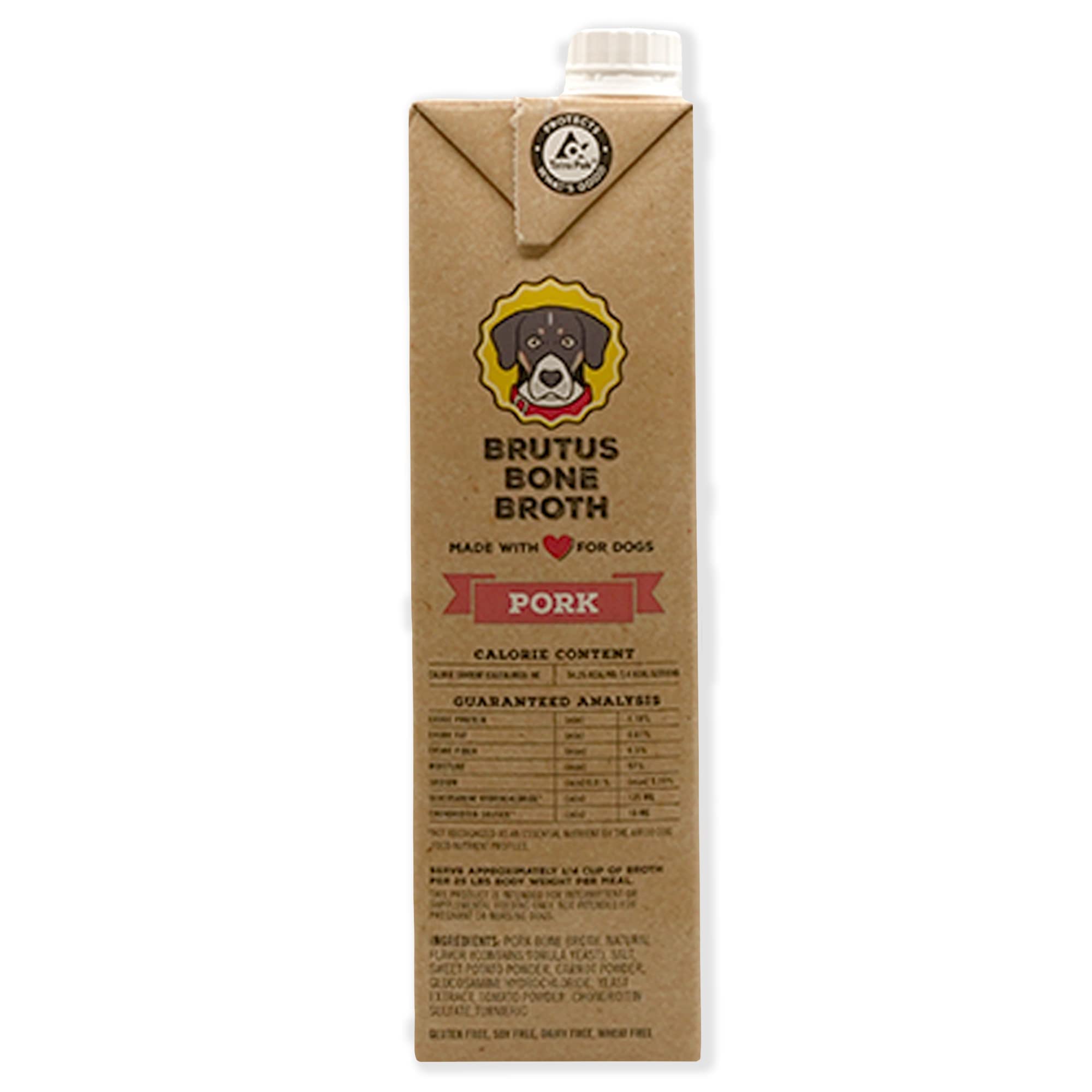 Brutus Bone Broth for Dogs | All Natural | Made in USA | Glucosamine & Chondroitin for Healthy Joints | Human Grade Ingredients