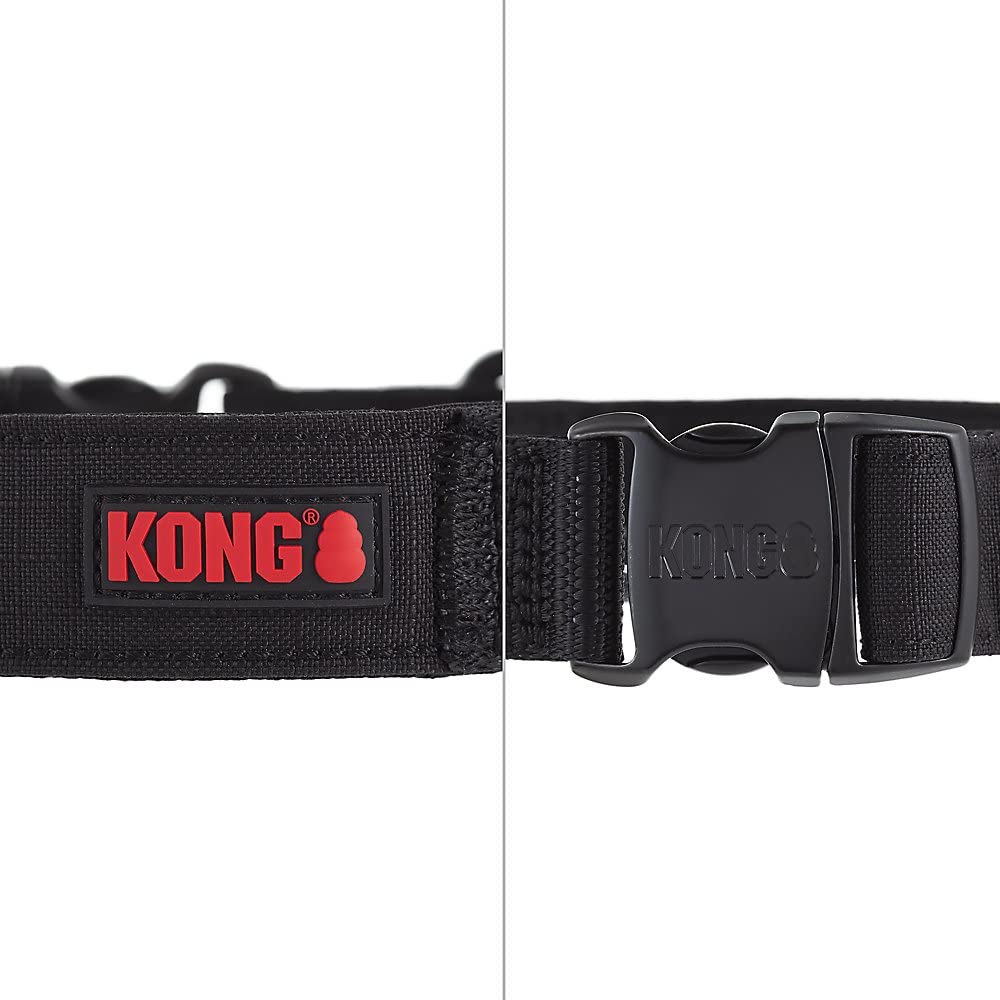 Kong Ultra Durable Padded Comfort Handle Dog Collar (Medium, Black)