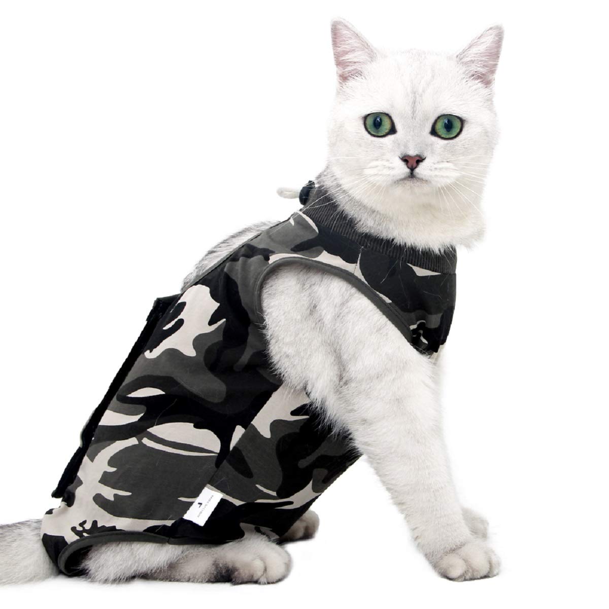 Ouuonno Cat Wound Surgery Recovery Suit For Abdominal Wounds Or Skin Diseases, After Surgery Wear, Pajama Suit, E-Collar Alterna