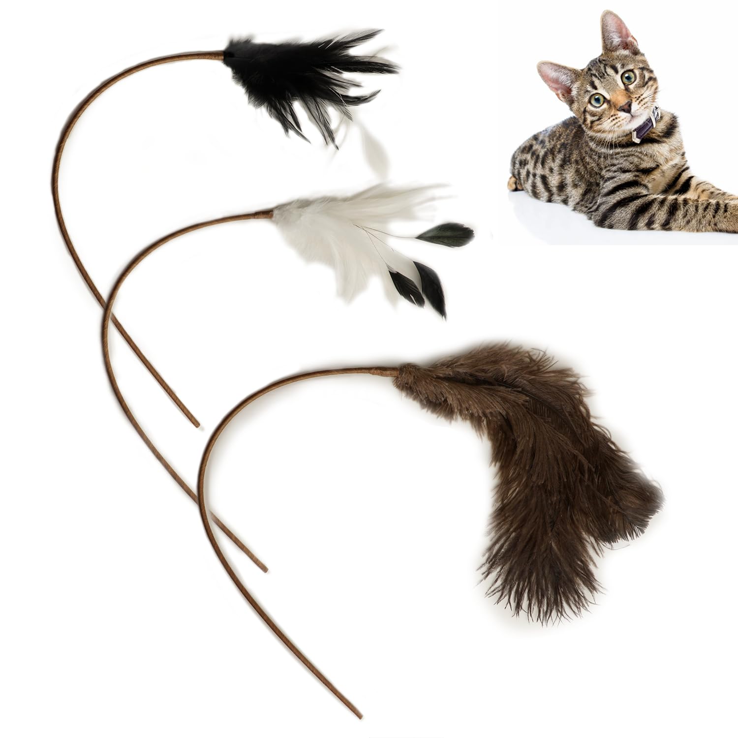 Fupusun Update 2022 Cat Feather Toys, 4 Pcs Cat Wand Toys, Catnip-Added, Cat Rainbow Wand Toy, Cat Interactive Toys For Indoor Cats&Kitten