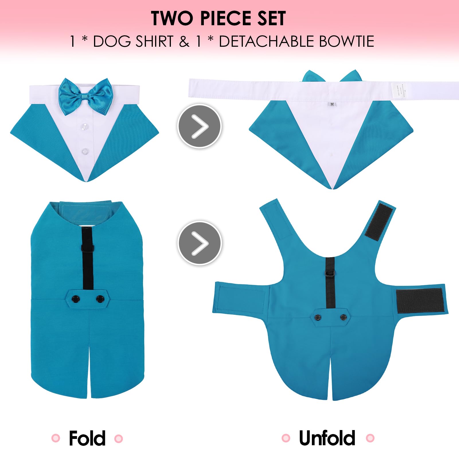 Aofitee Dog Tuxedo Formal Dog Suit And Bandana Set, Gentle Dogs Wedding Party Suit Bow Tie Shirt, Tuxedo For Medium Dogs Costume