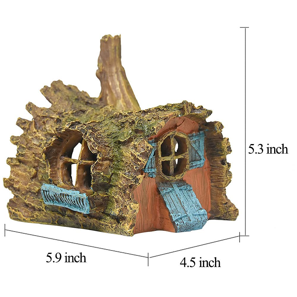 fazhongfa Fish Tank Decorations Betta House Hide Cave Aquarium Ornament Small and Medium Fish Accessories Fish Resin Toys Hideou