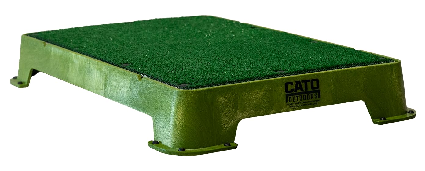 Cato Board - Dog Training Platform - Made In The Usa (Olive Green, Turf Surface)