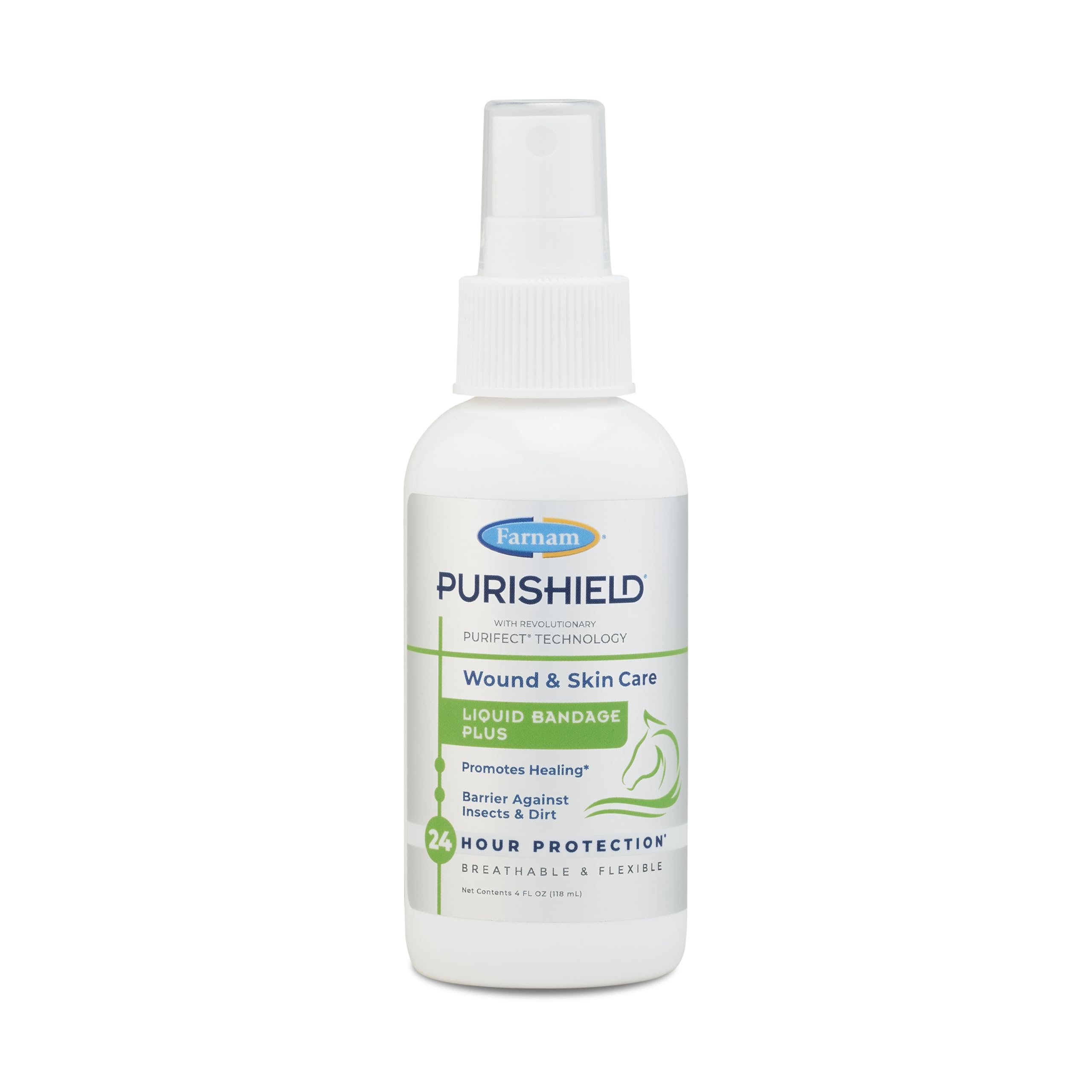 Farnam Purishield Wound and Skin Care Liquid Bandage Plus, Promotes Healing* and Provides 24-Hour Barrier* for Horses, Dogs, Cat