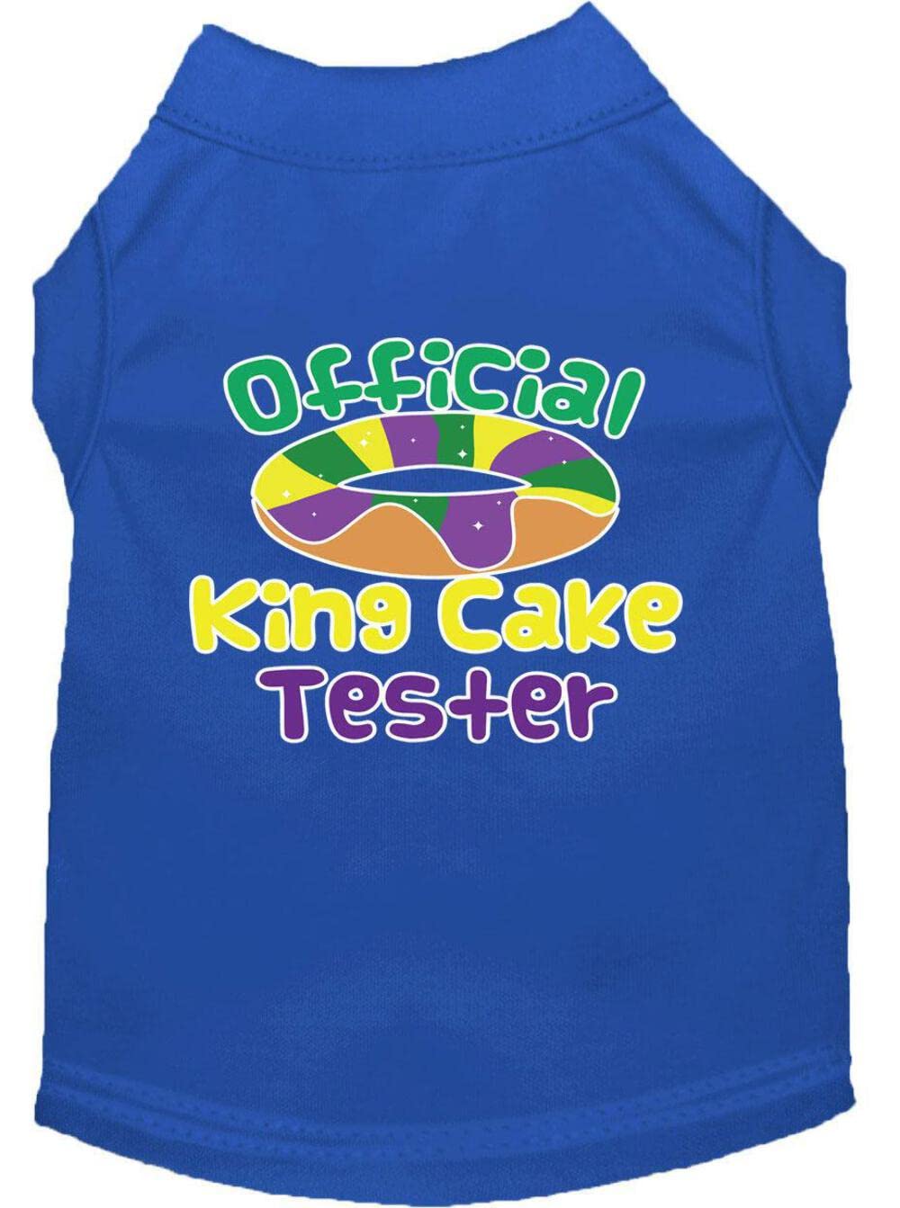 Mirage Pet Product King Cake Taster Screen Print Mardi Gras Dog Shirt Orange Med