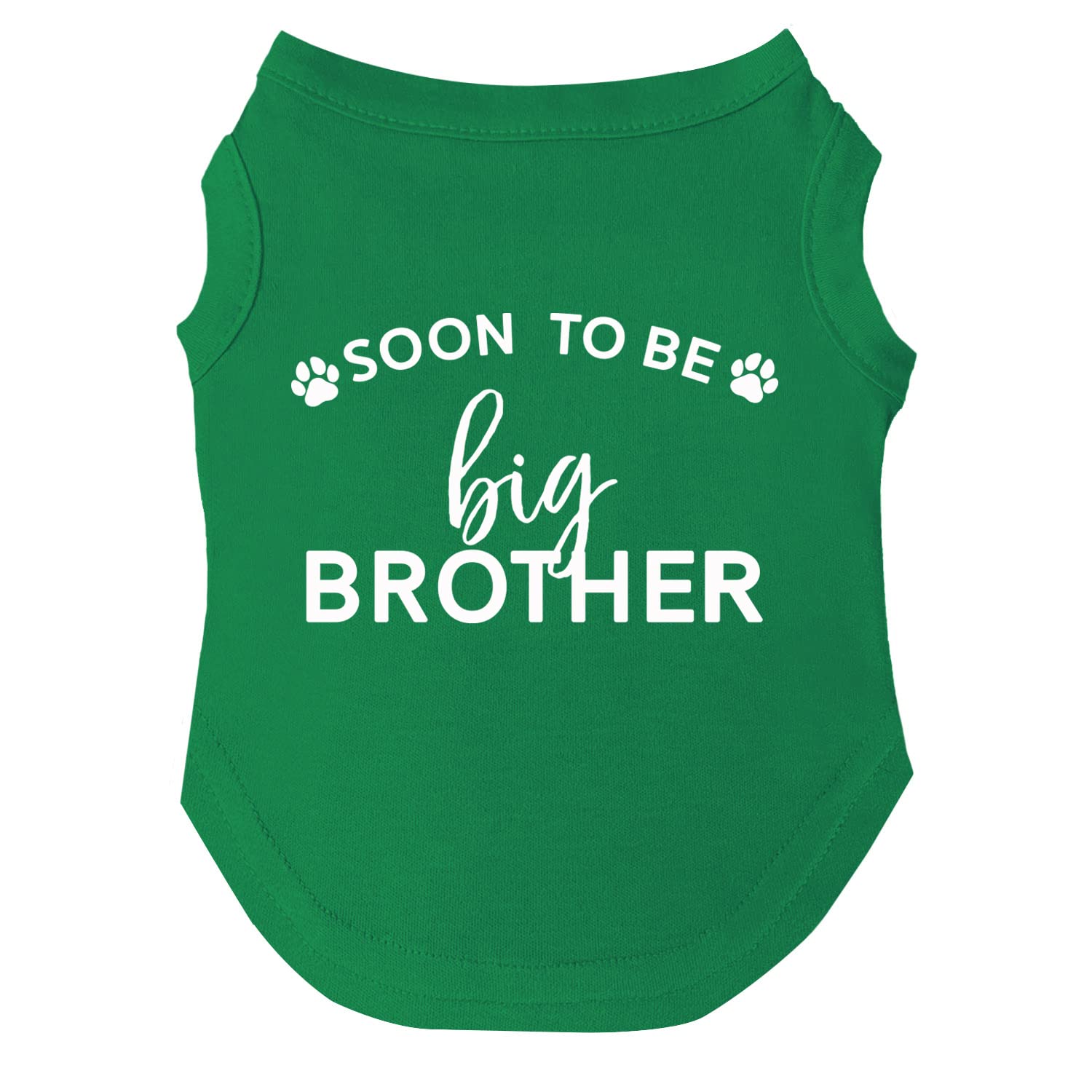 Soon To Be Big Brother Dog Tee Shirt | Sleeveless | Pregnancy Announcement | New Baby | Gender Reveal | Photoshoot (Green, 6X-La