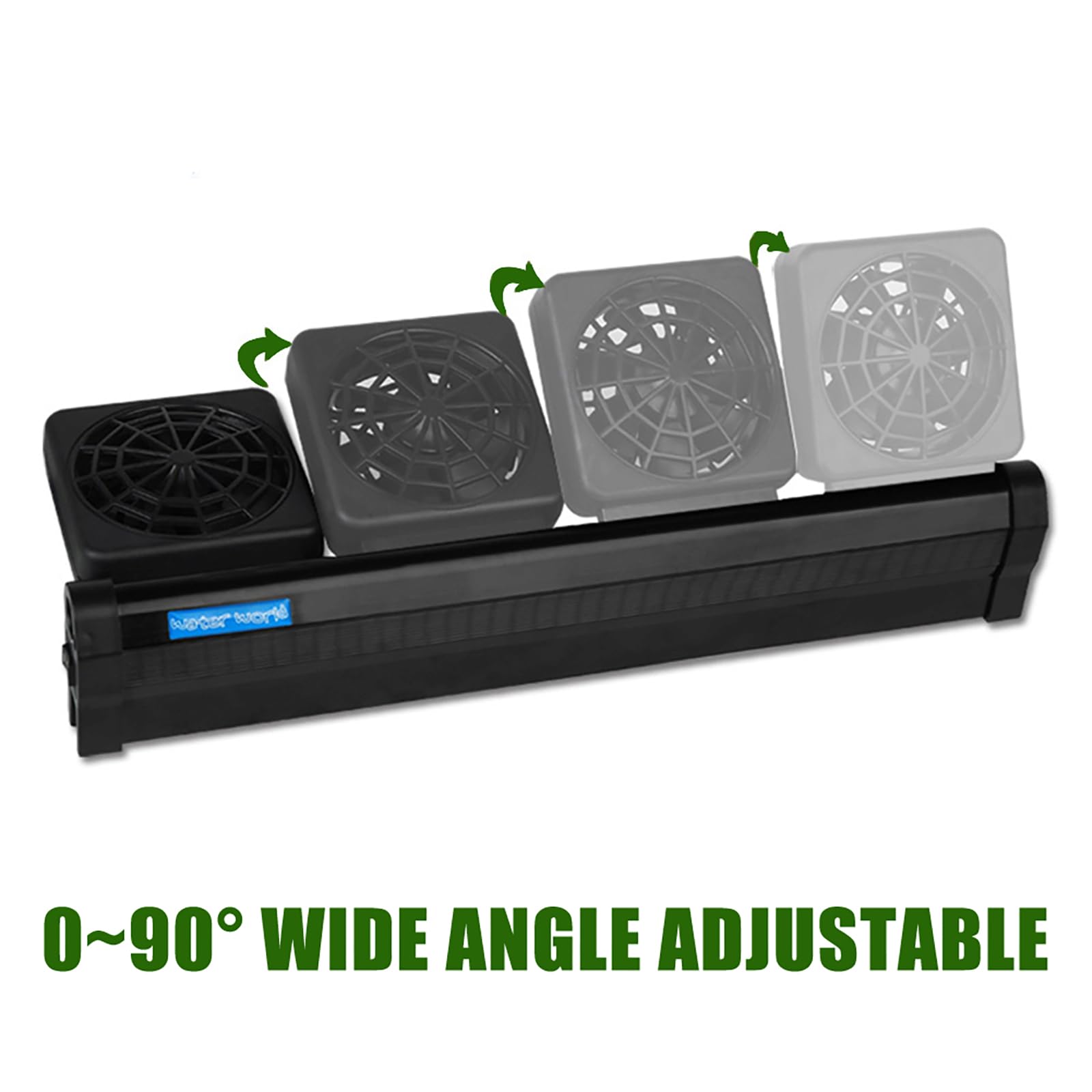 Aquarium Chiller, Fish Tank Cooling Fan System For Salt Fresh Water, 2 Variable Speed, Wide Angle Adjustable (2-Fan)