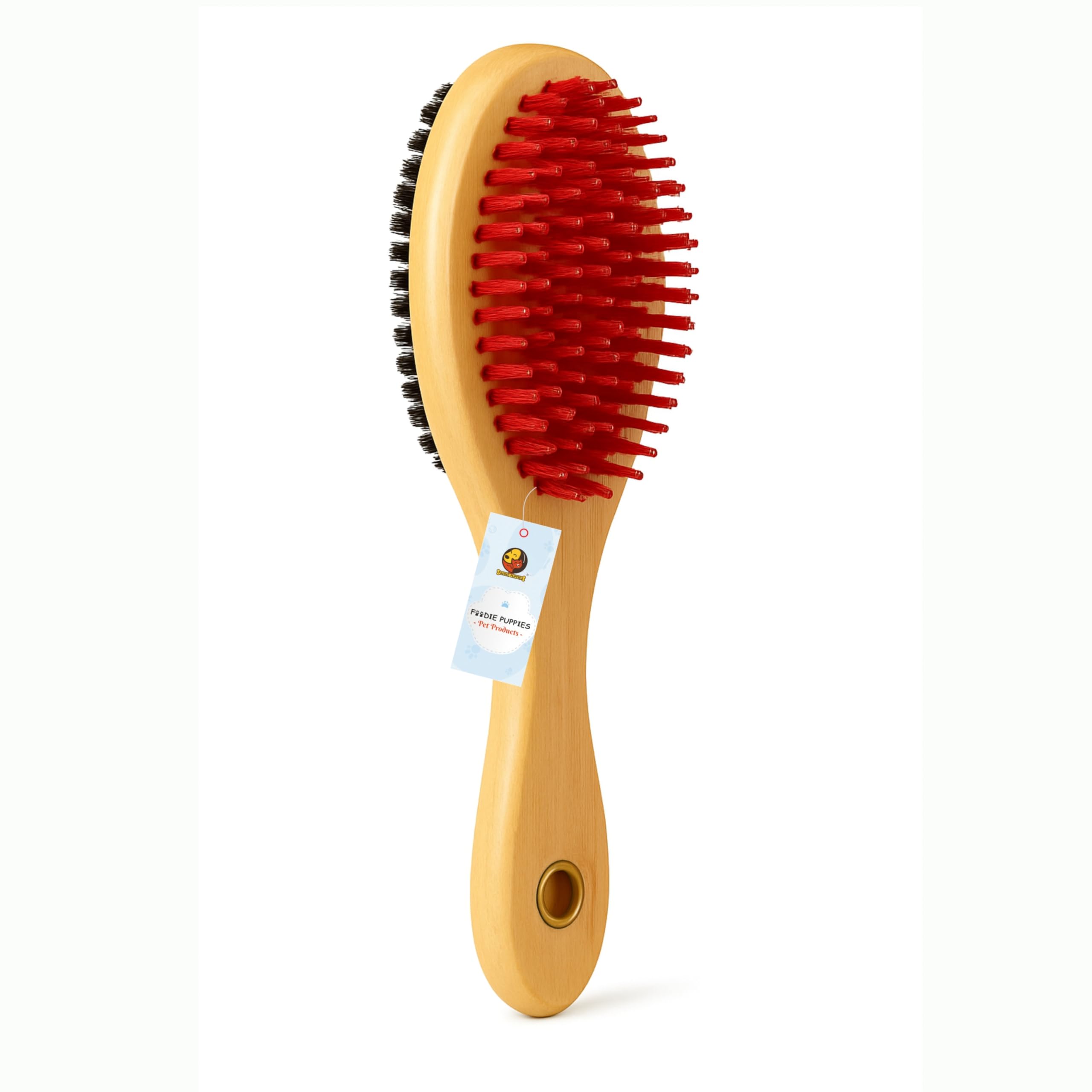 Foodie Puppies Pet Double Sided Soft Brush Comb For Puppies & Dogs (Soft Brush 18 Cm) | Grooming & Massaging Brush | Deshedding