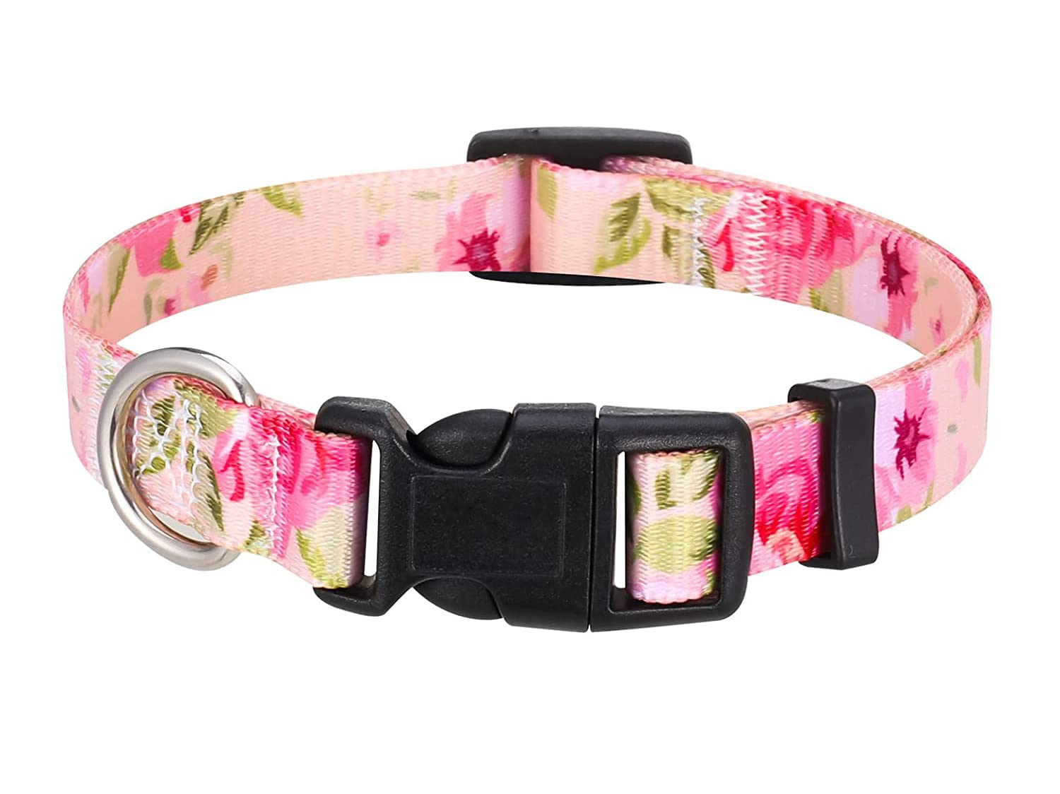 Mihqy Dog Collar With Bohemia Floral Tribal Geometric Patterns - Soft Ethnic Style Collar Adjustable For Small Medium Large Dogs (Pink Rose, S)