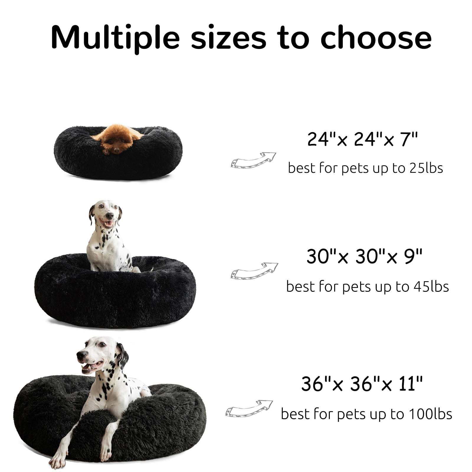 Hachikitty Dog Beds Calming Donut Cuddler, Puppy Dog Beds Large Dogs, Indoor Dog Calming Beds Xlarge,36 ' '