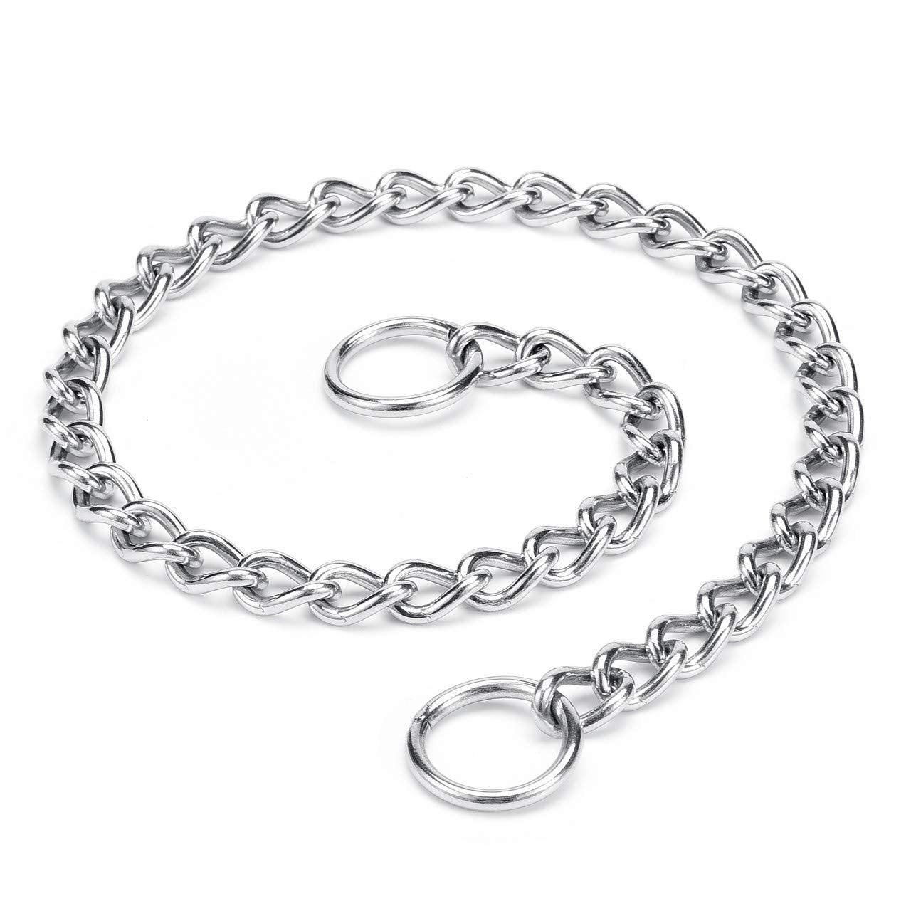 Mogoko Stainless Steel Dog Choke Chain Collar, Puppy Metal P Chain Slip Collar Pet Training Walking Choker(3.5Mm;22.0 Inch)